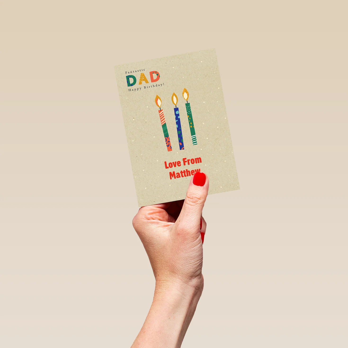 Personalised For Dad Editable Classic Candles Birthday Card - Image 4