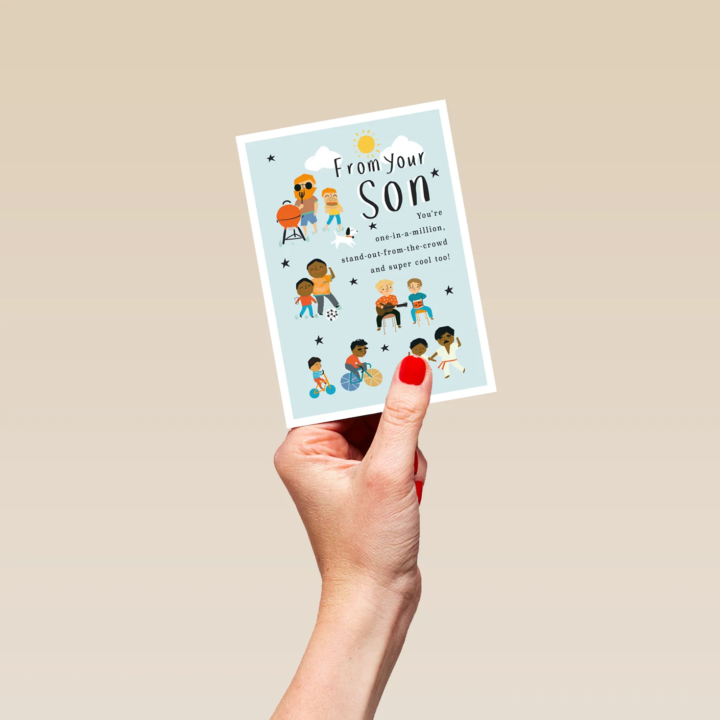 Personalised For Dad From Son Illustrated Father's Day Card - Image 4
