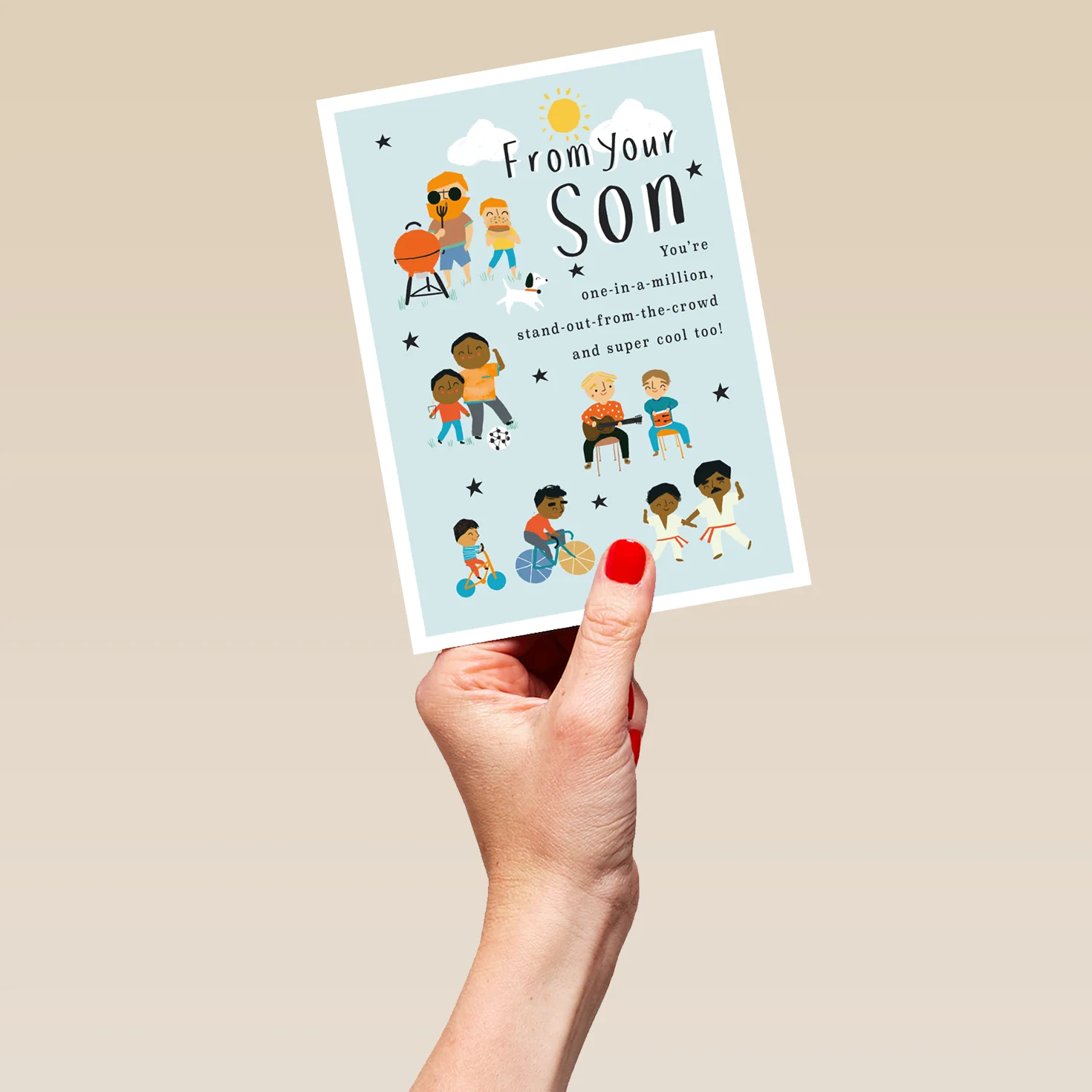 Personalised For Dad From Son Illustrated Father's Day Card - Image 5