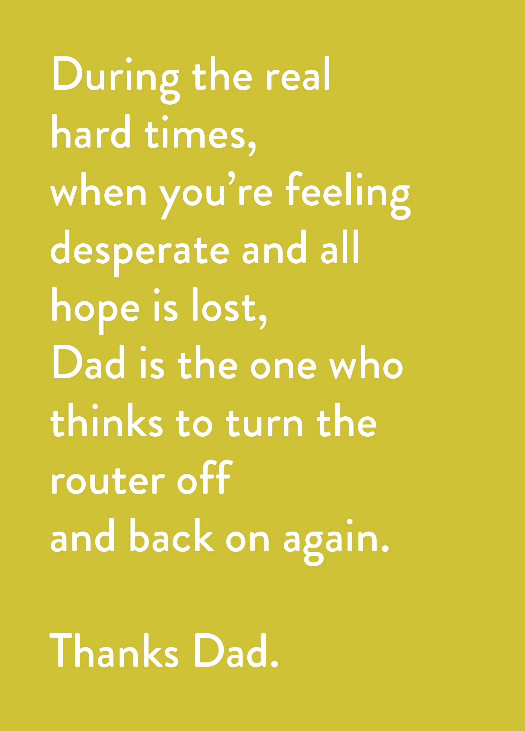 Personalised For Dad Funny Switch Off And On Again Father's Day Card