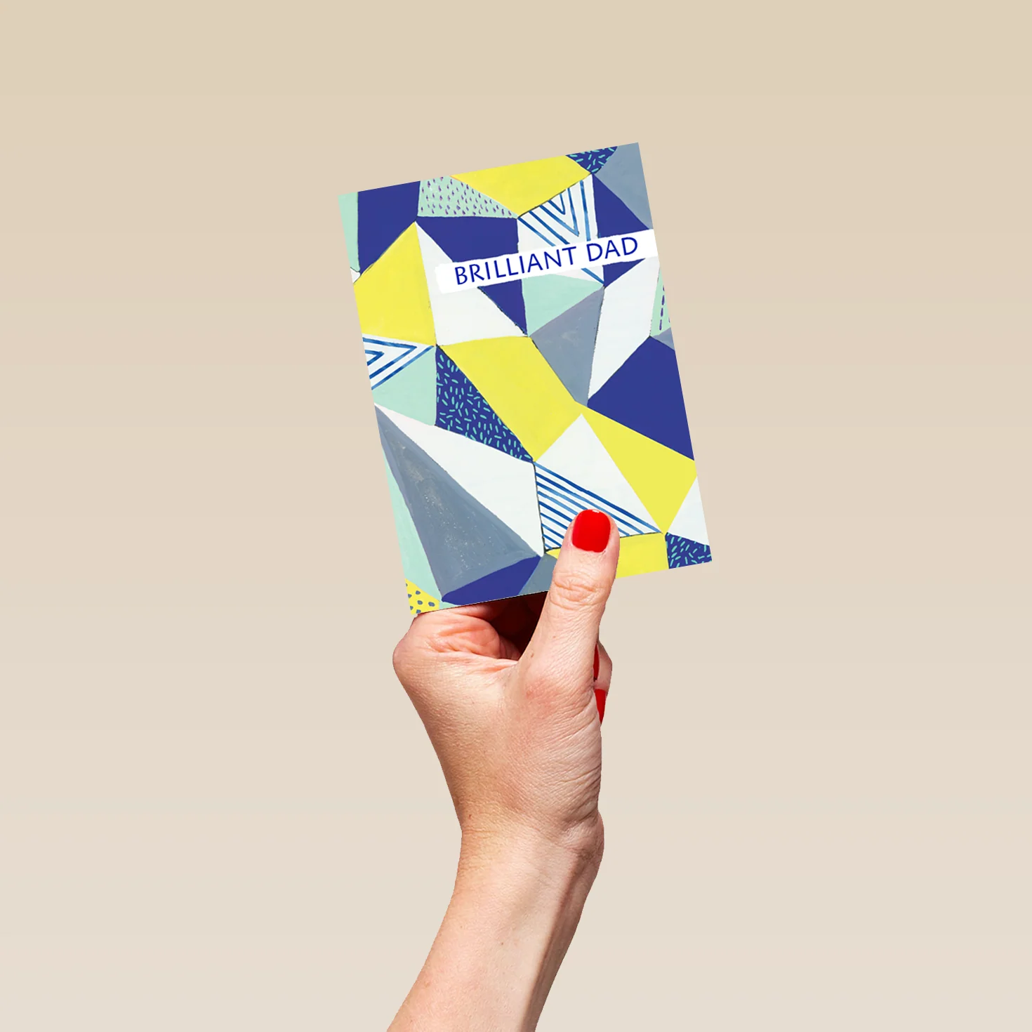 Personalised For Dad Geometric Colourful Pattern Card - Image 4