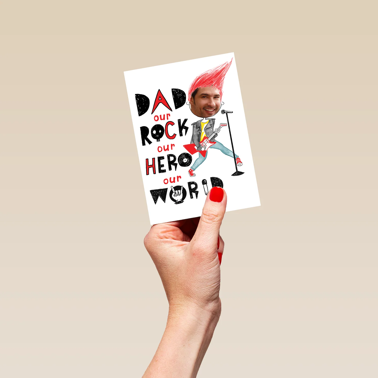 Personalised For Dad Our Rock Our World Father's Day Photo Card - Image 4