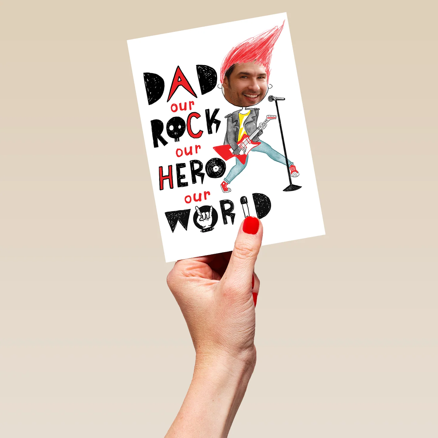 Personalised For Dad Our Rock Our World Father's Day Photo Card - Image 5