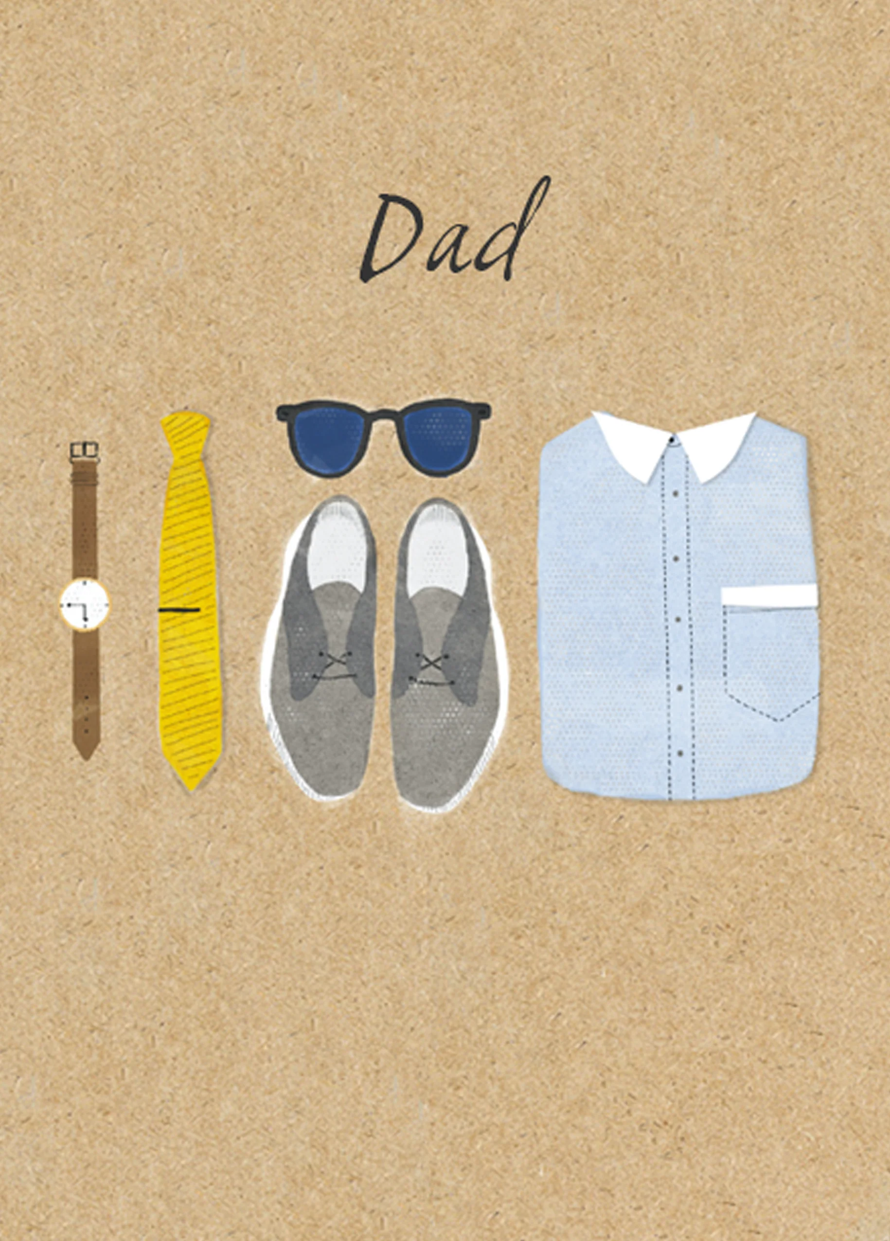 Personalised For Dad Smart Shirt Tie Shoes & Sunglasses Card