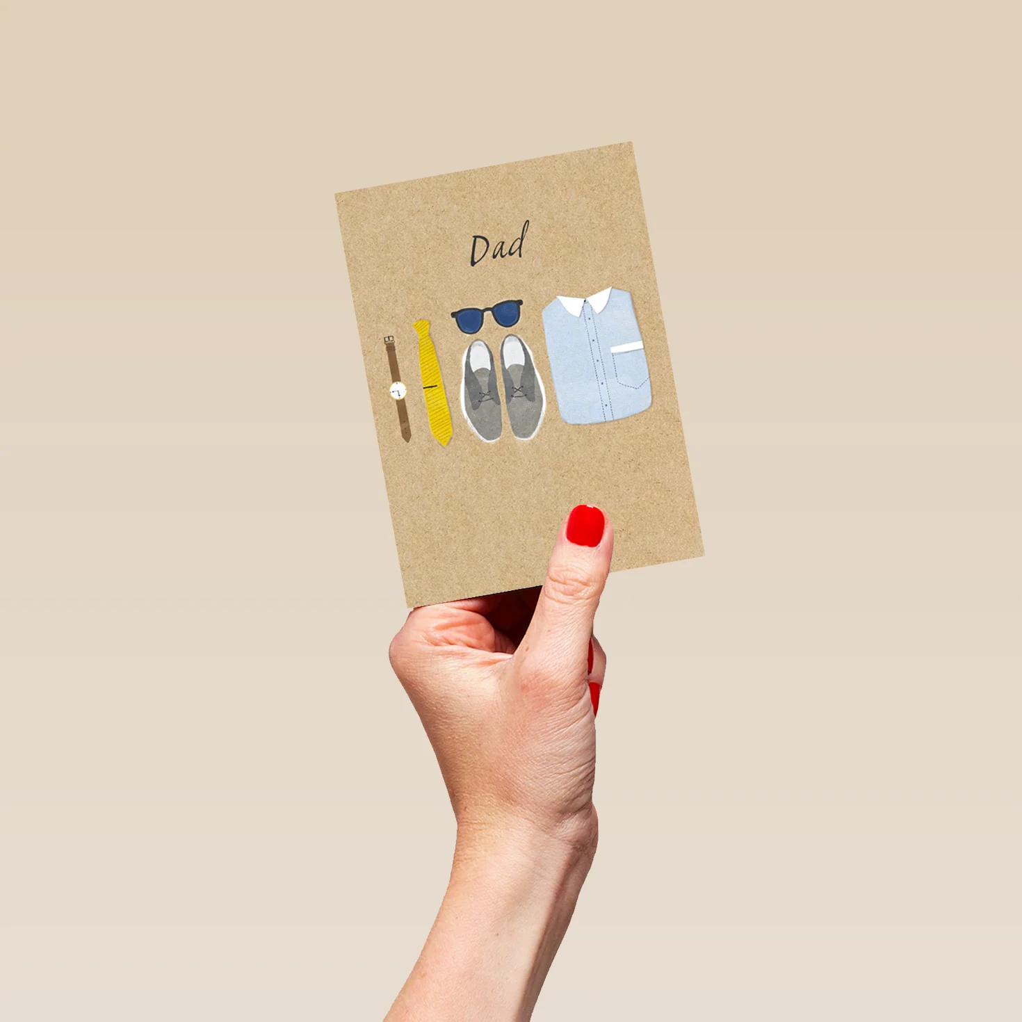 Personalised For Dad Smart Shirt Tie Shoes & Sunglasses Card - Image 4