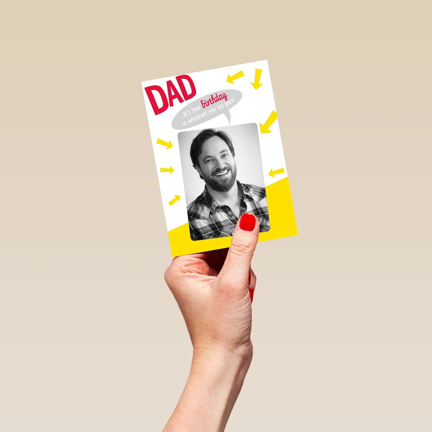 Personalised For Dad Speech Arrows Photo Birthday Card - Image 4