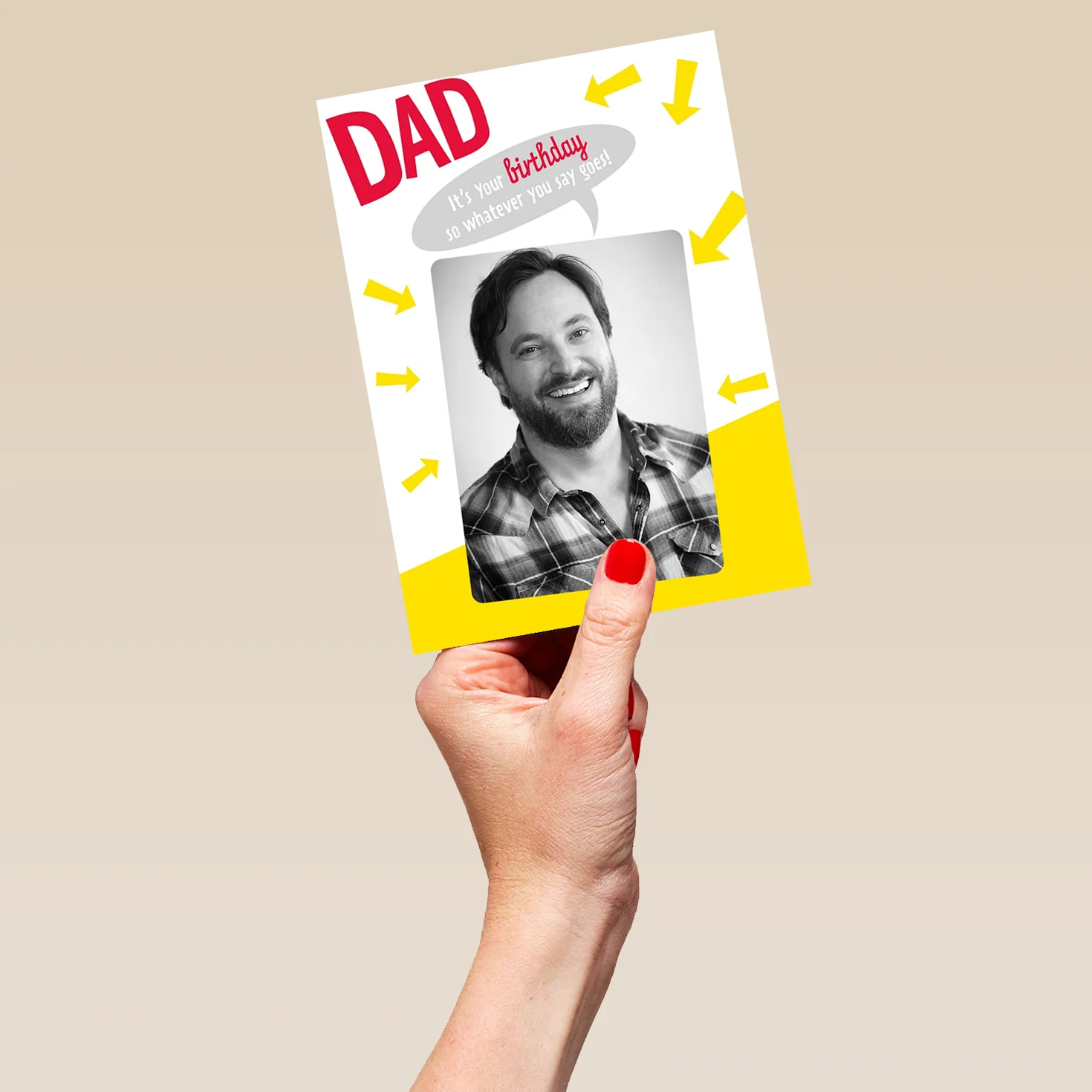 Personalised For Dad Speech Arrows Photo Birthday Card - Image 5