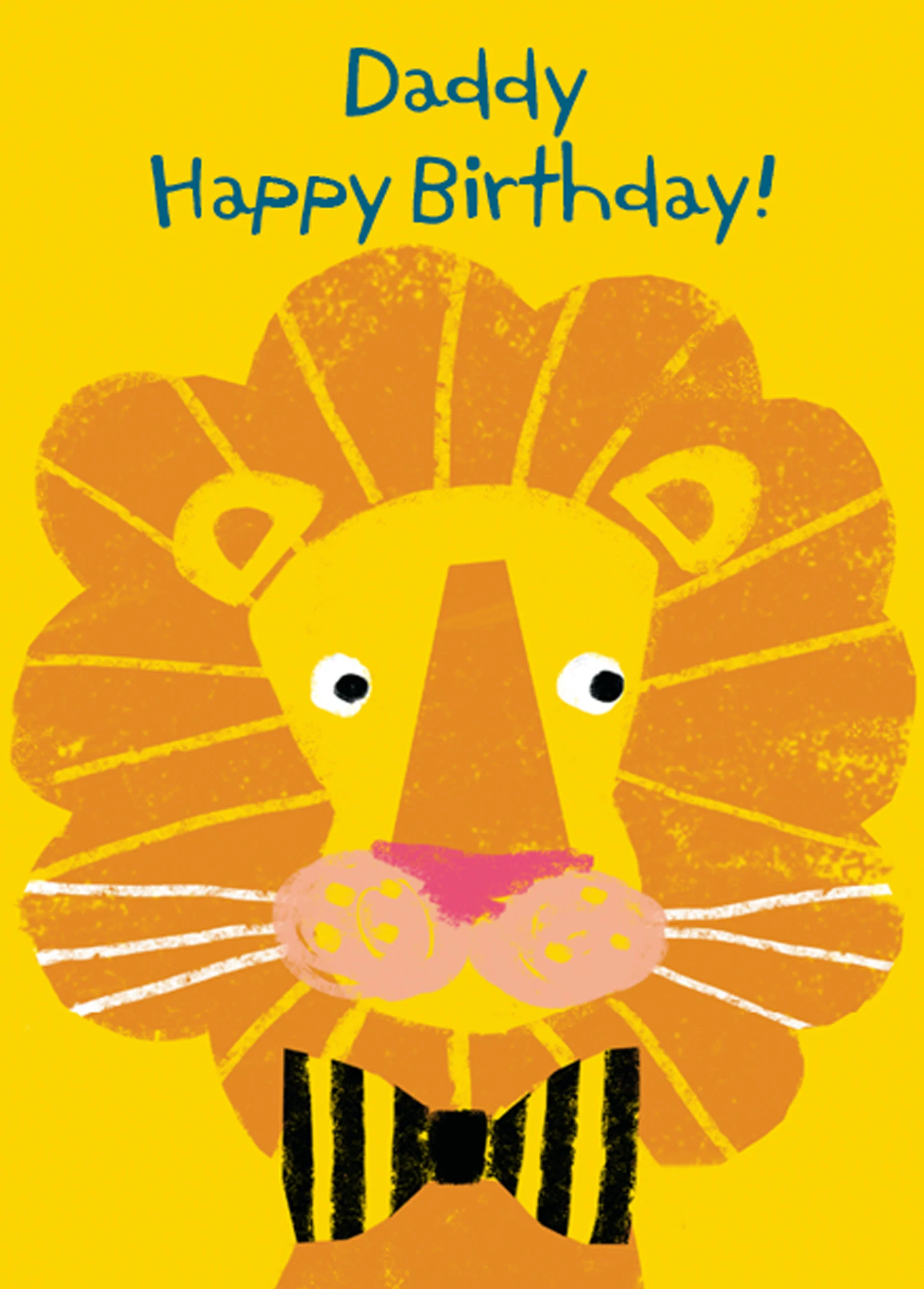 Personalised For Daddy Cute Lion Happy Birthday From Kids Card
