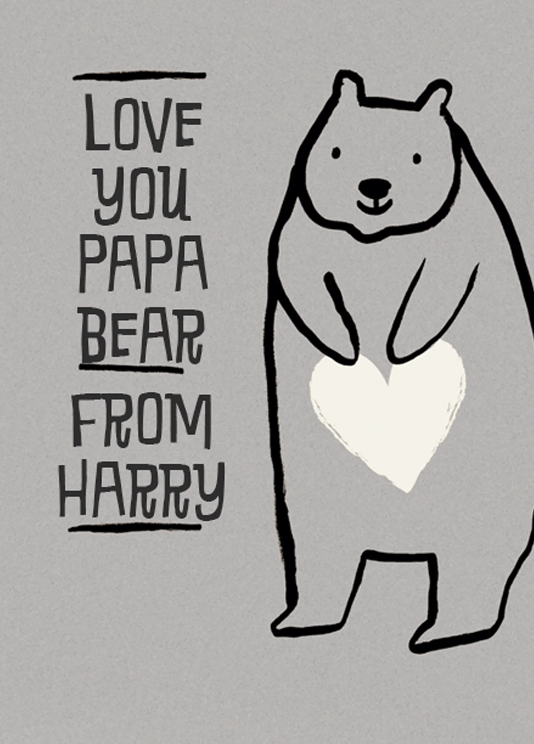 Personalised For Daddy Cute Papa Bear Illustration Card