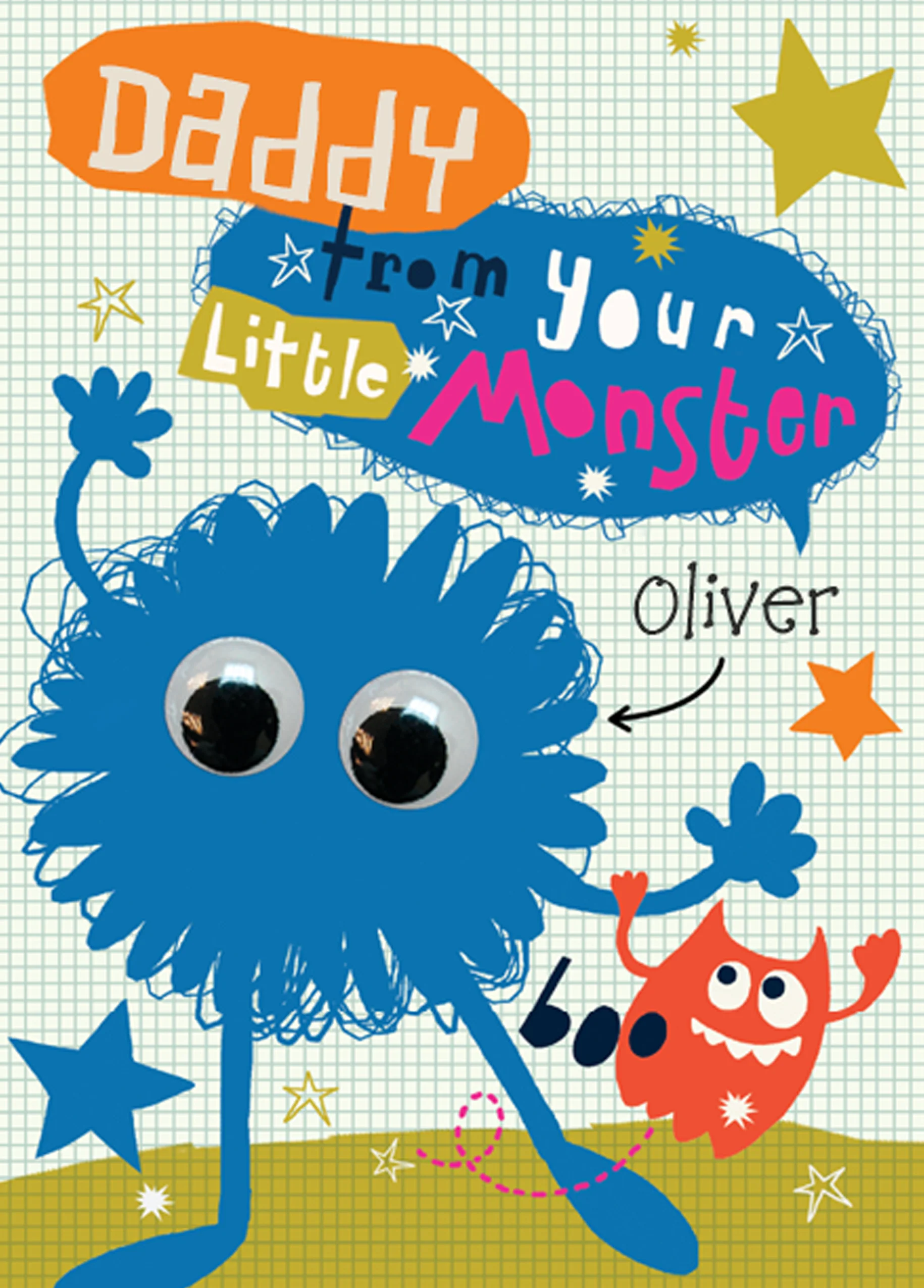 Personalised For Daddy Editable Text Colourful Monsters Card