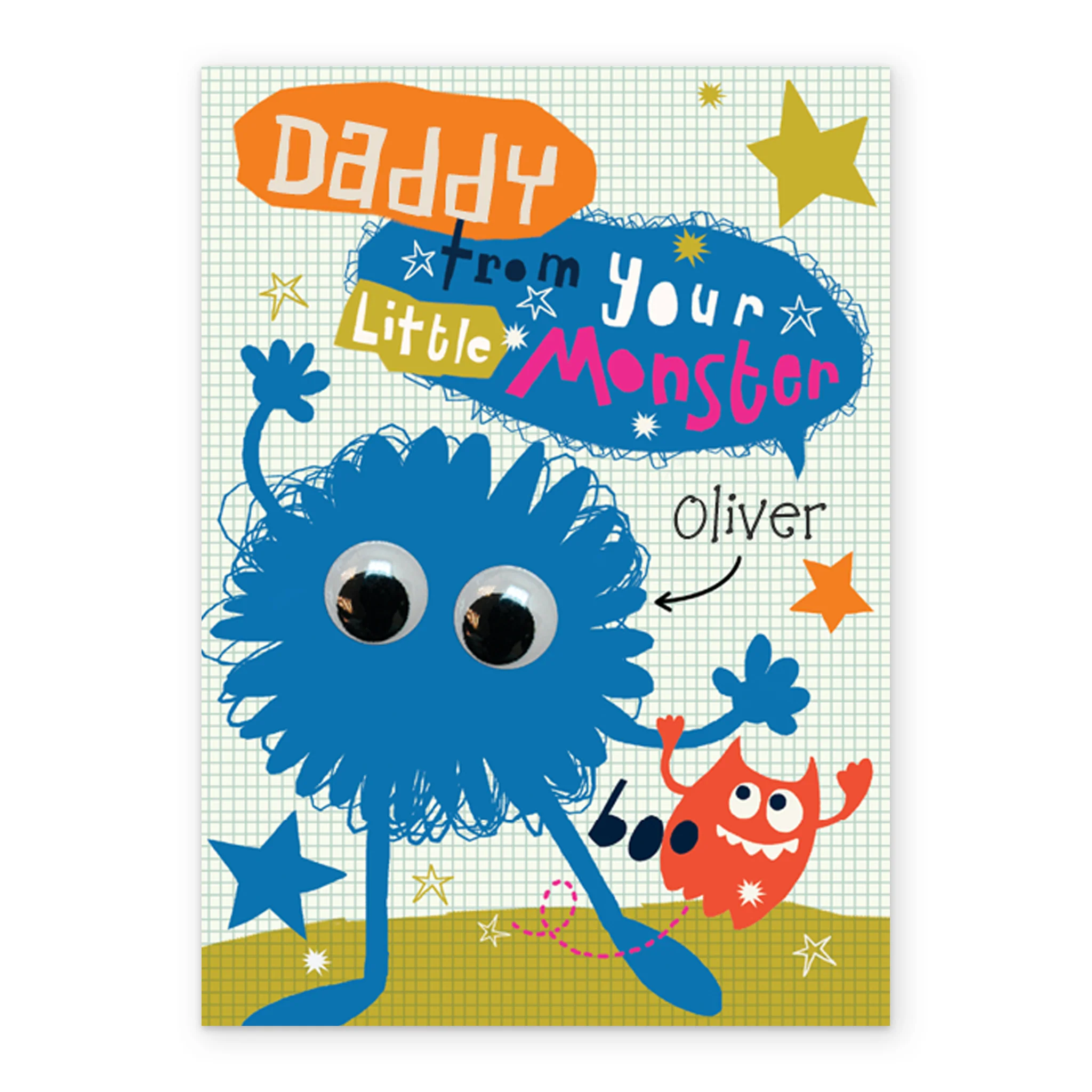 Personalised For Daddy Editable Text Colourful Monsters Card - Image 2