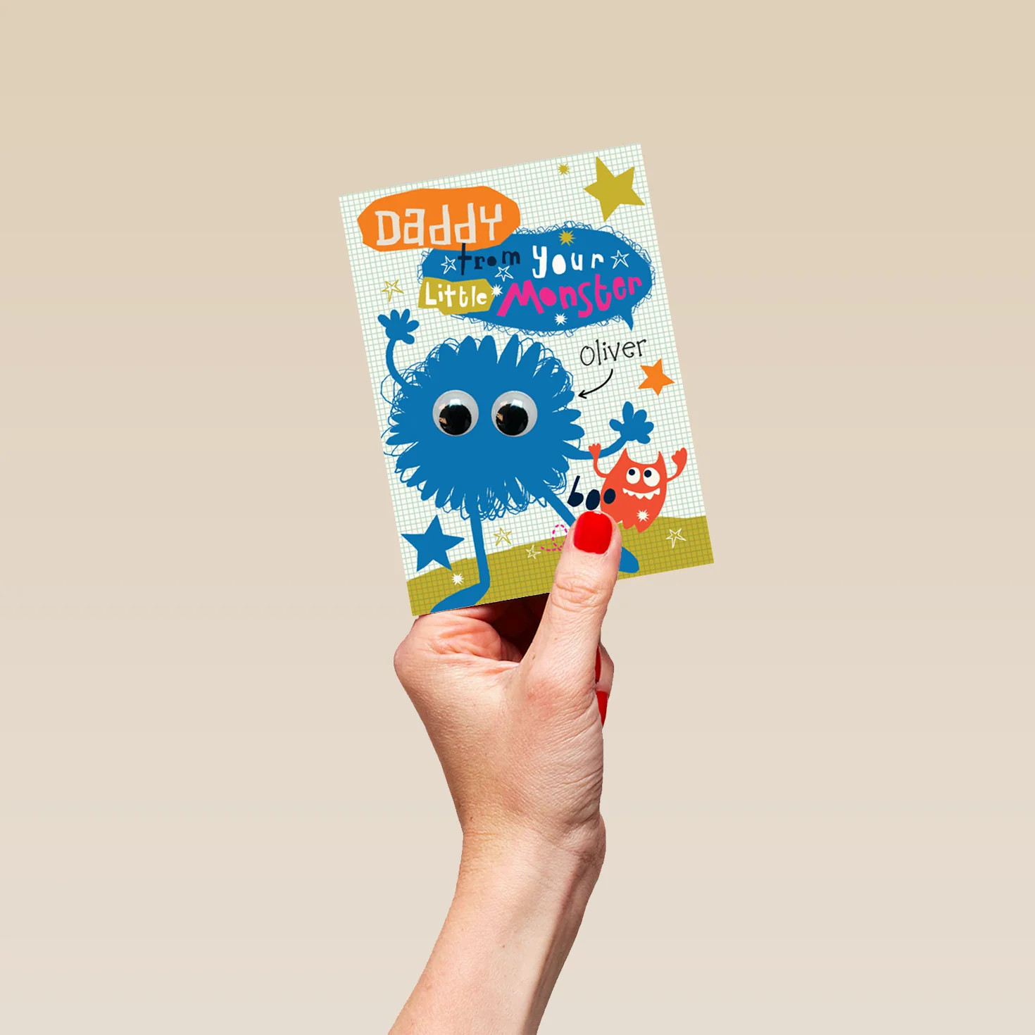 Personalised For Daddy Editable Text Colourful Monsters Card - Image 4