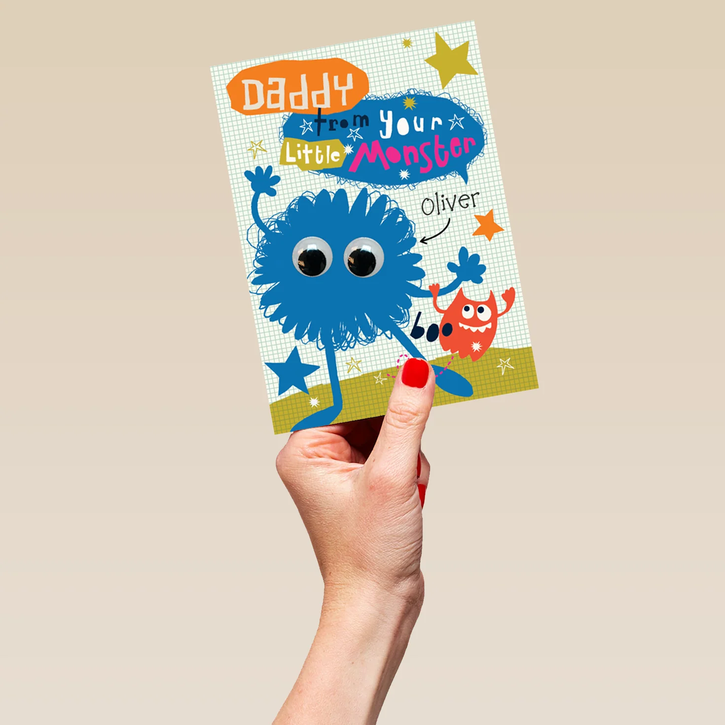 Personalised For Daddy Editable Text Colourful Monsters Card - Image 5