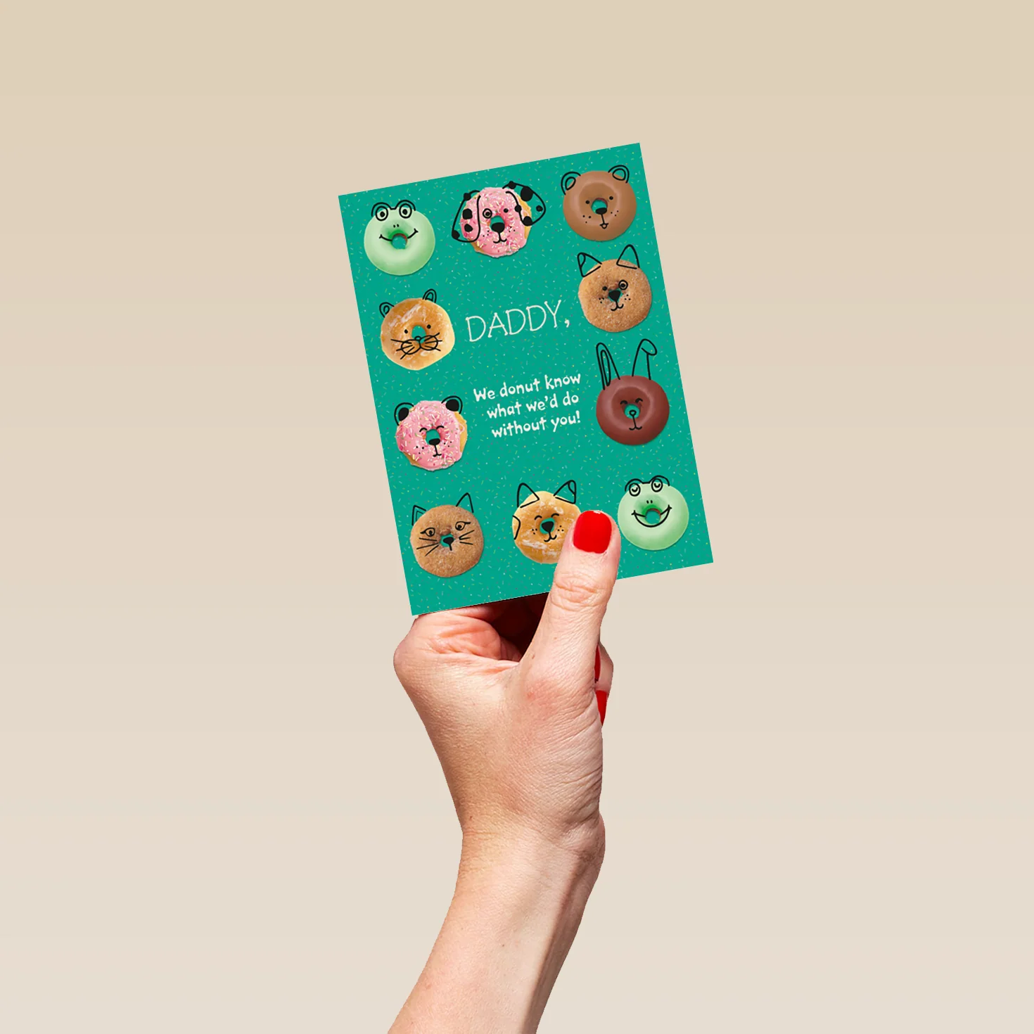 Personalised For Daddy Funny Donuts Pattern Card - Image 4