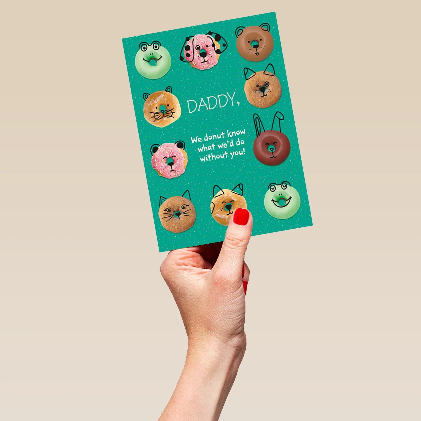 Personalised For Daddy Funny Donuts Pattern Card - Image 5