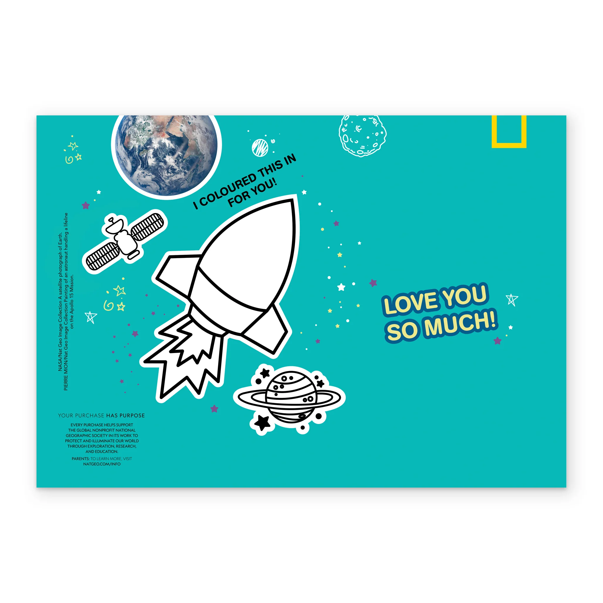 Personalised For Daddy National Geographic Galaxy Photo Upload Space Birthday Card - Image 3