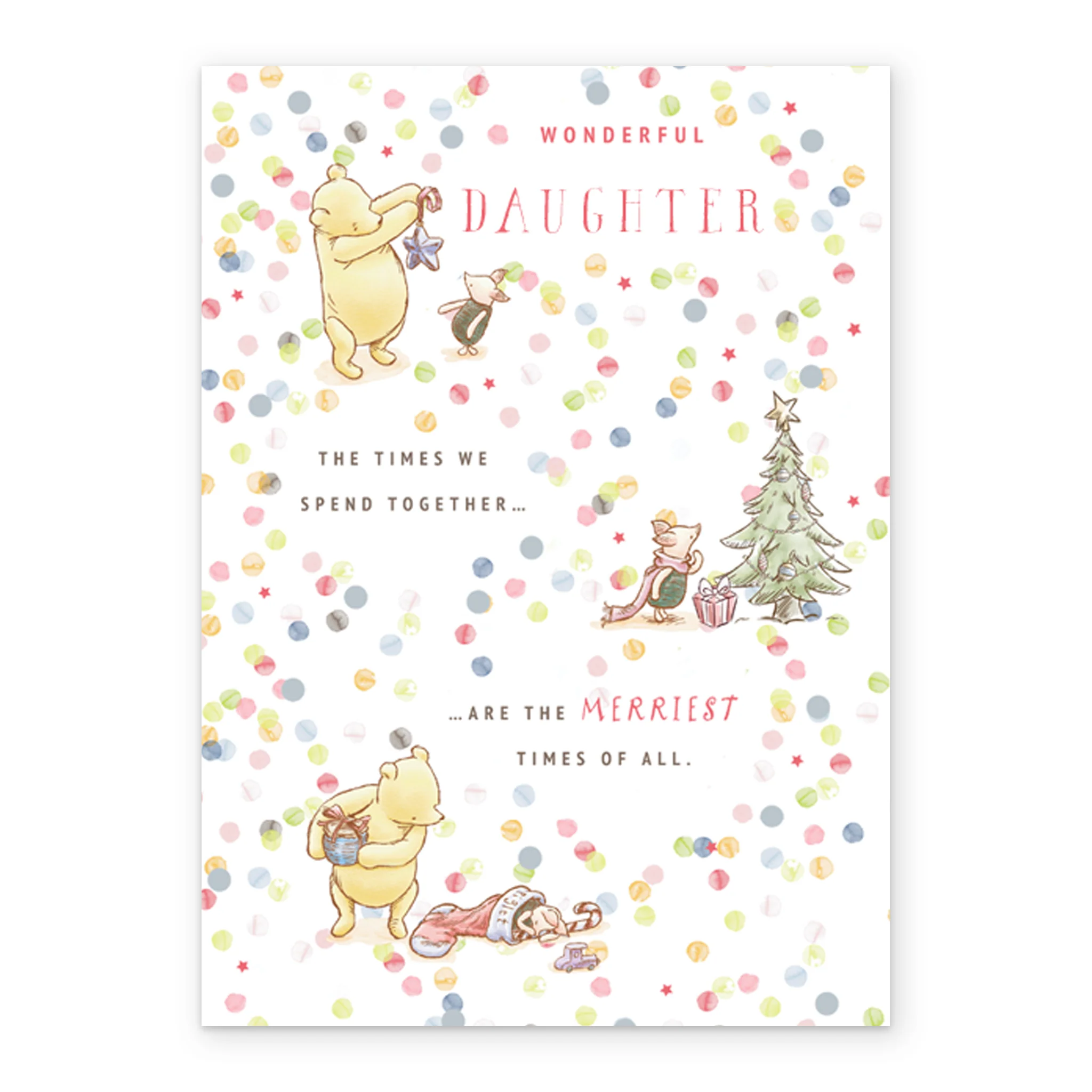 Personalised For Daughter Disney Winnie The Pooh Christmas Card - Image 2