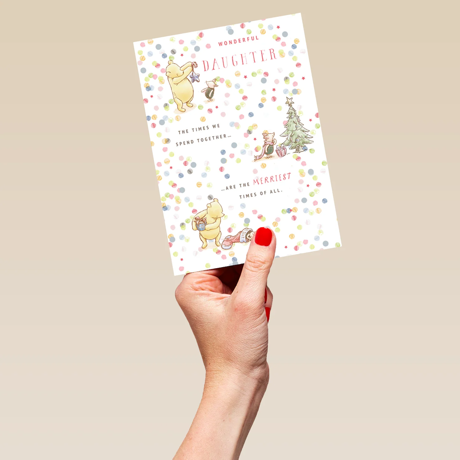 Personalised For Daughter Disney Winnie The Pooh Christmas Card - Image 5