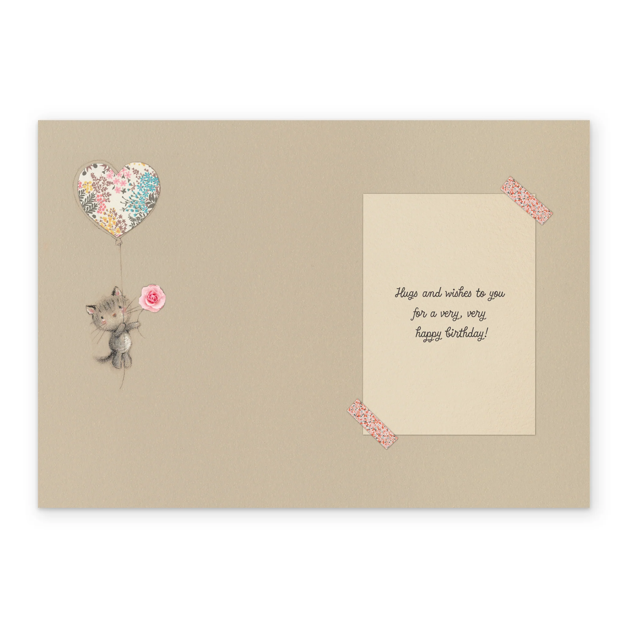Personalised For Friend Cute Cat In Hot Air Balloon Birthday Card - Image 3