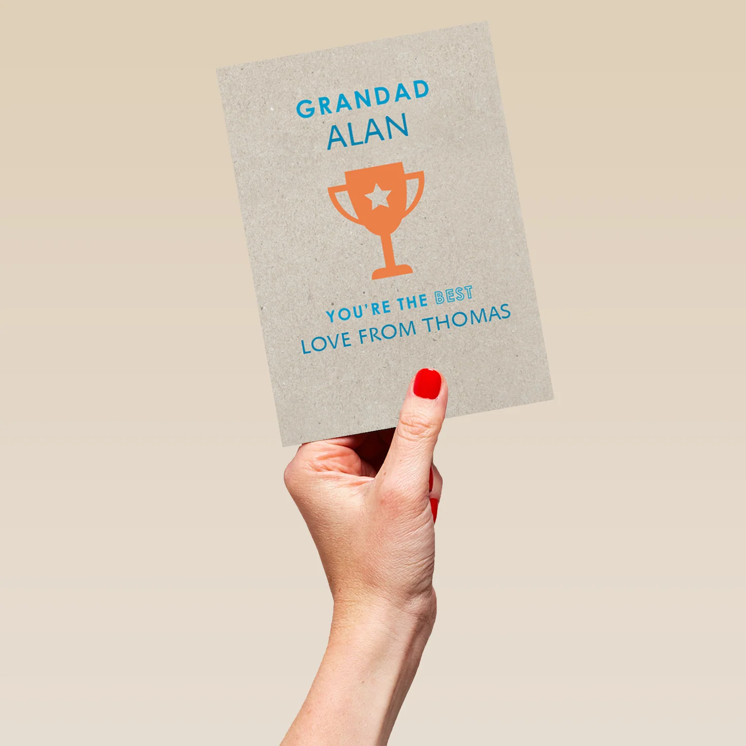 Personalised For Grandad Editable Championship Trophy Cup Father's Day Card - Image 5