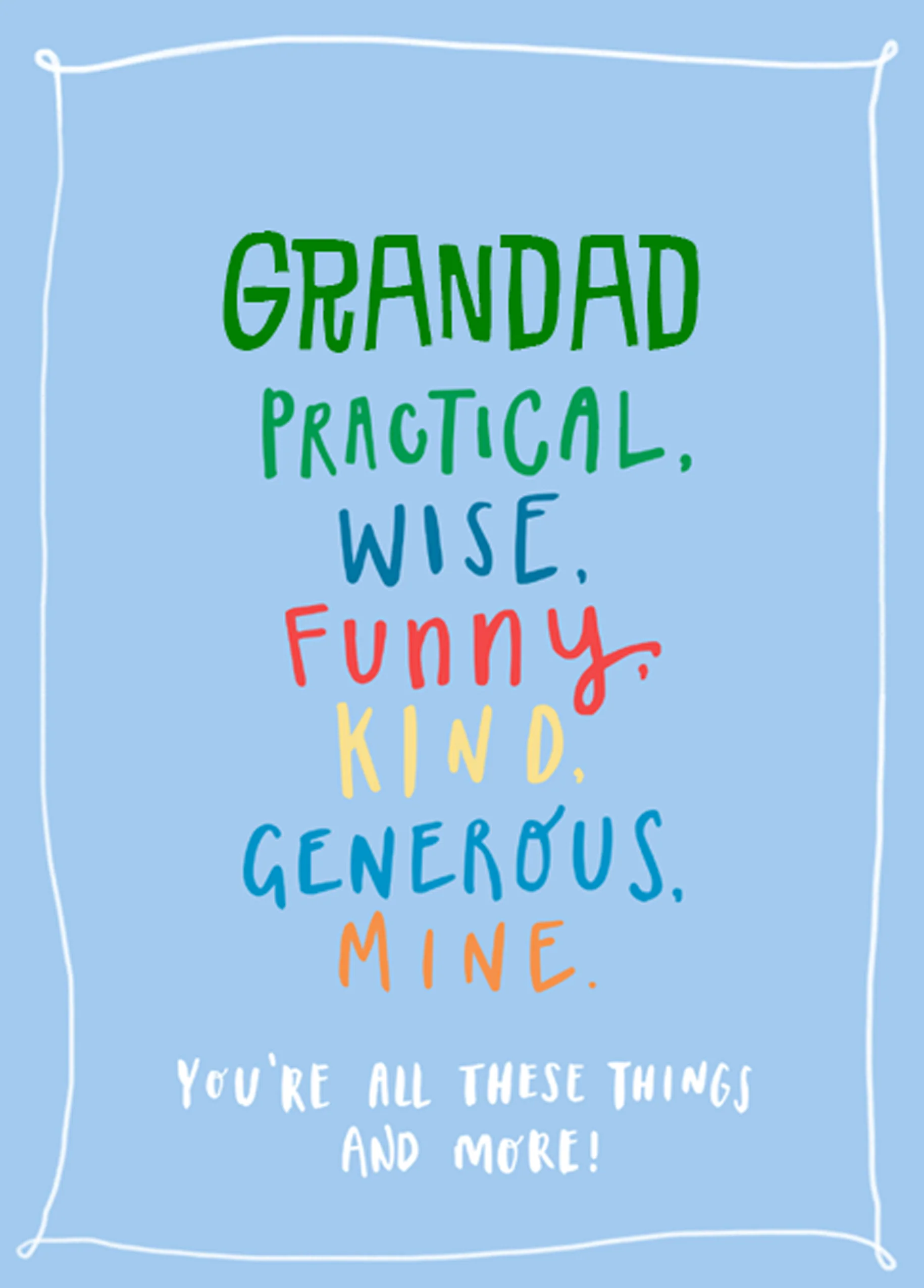 Personalised For Grandad Wise Funny & Generous Father's Day Card