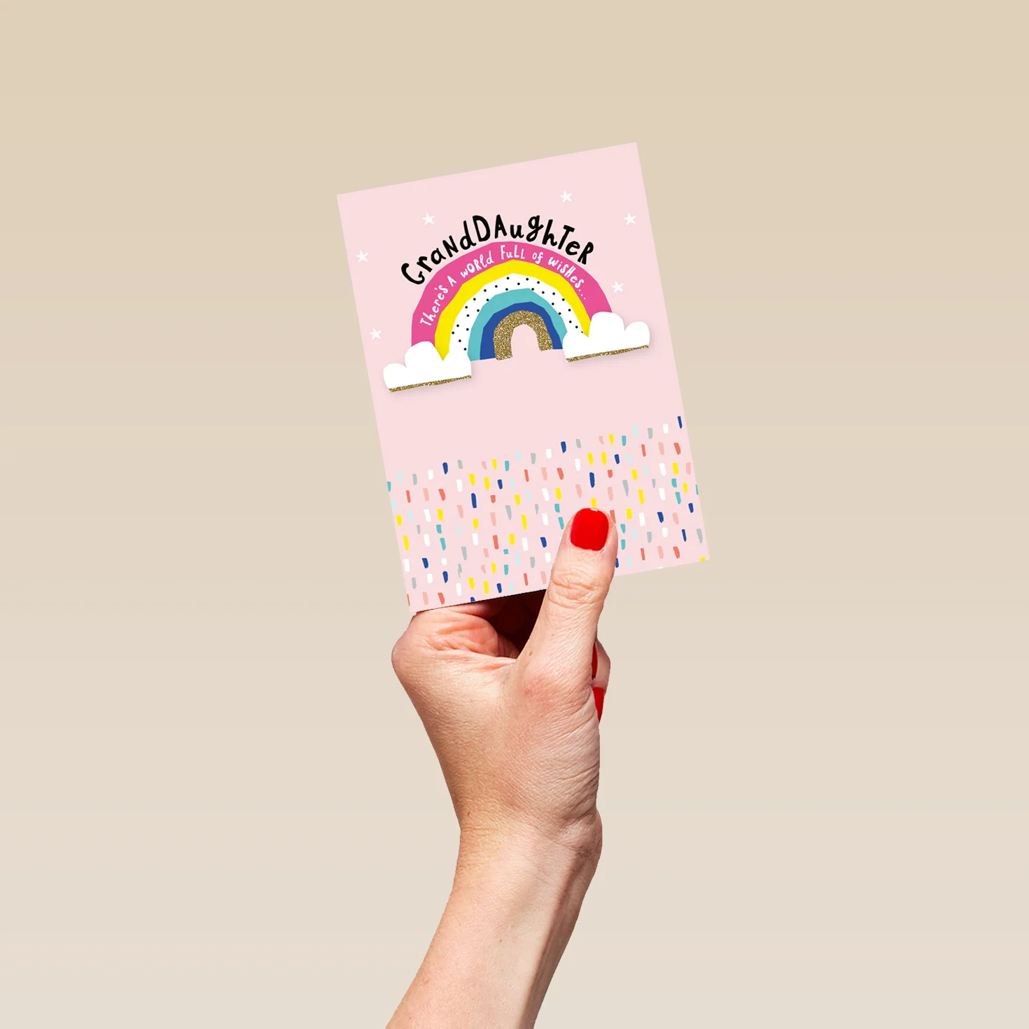 Personalised For Granddaughter Contemporary Rainbow Birthday Card - Image 4