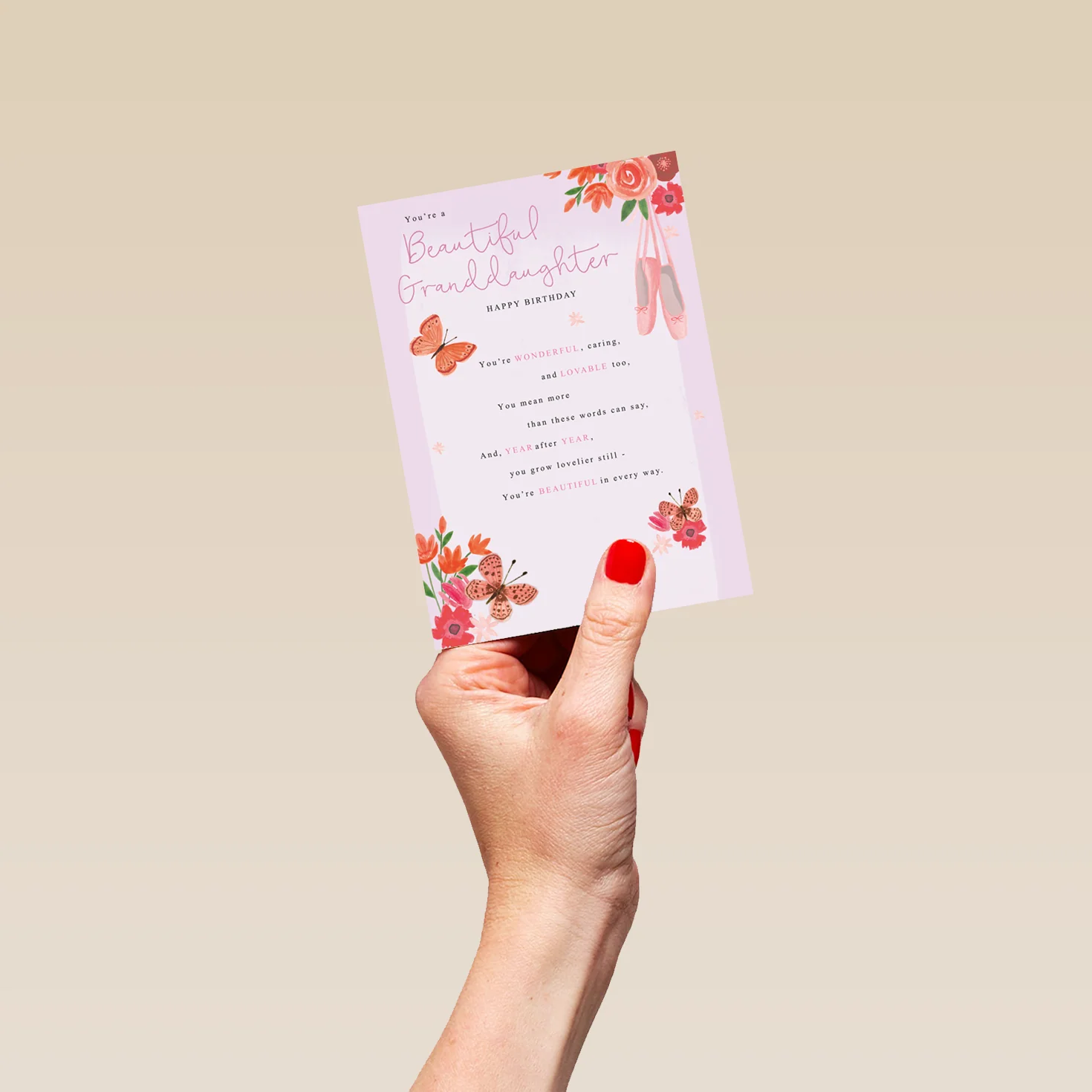 Personalised For Granddaughter Traditional Birthday Verse Floral Card - Image 4