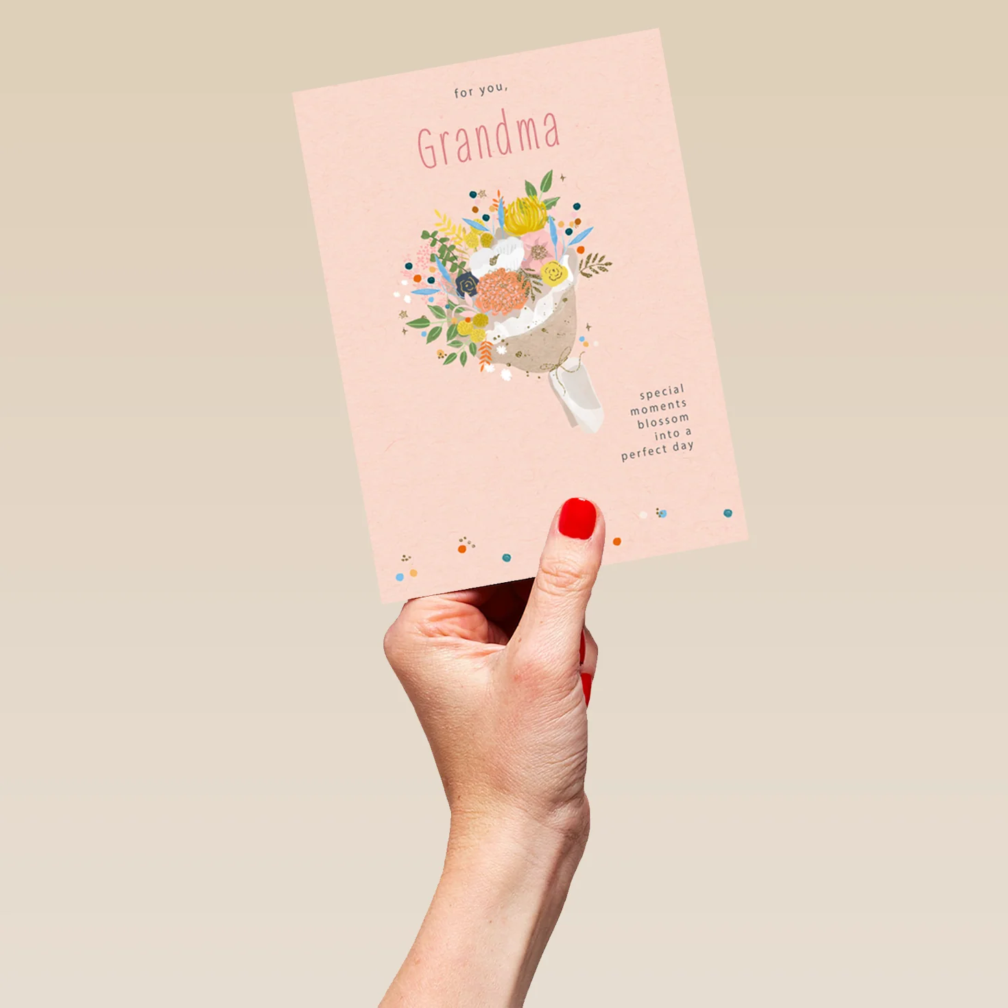 Personalised For Grandma Editable Classic Floral Bouquet Birthday Card - Image 5