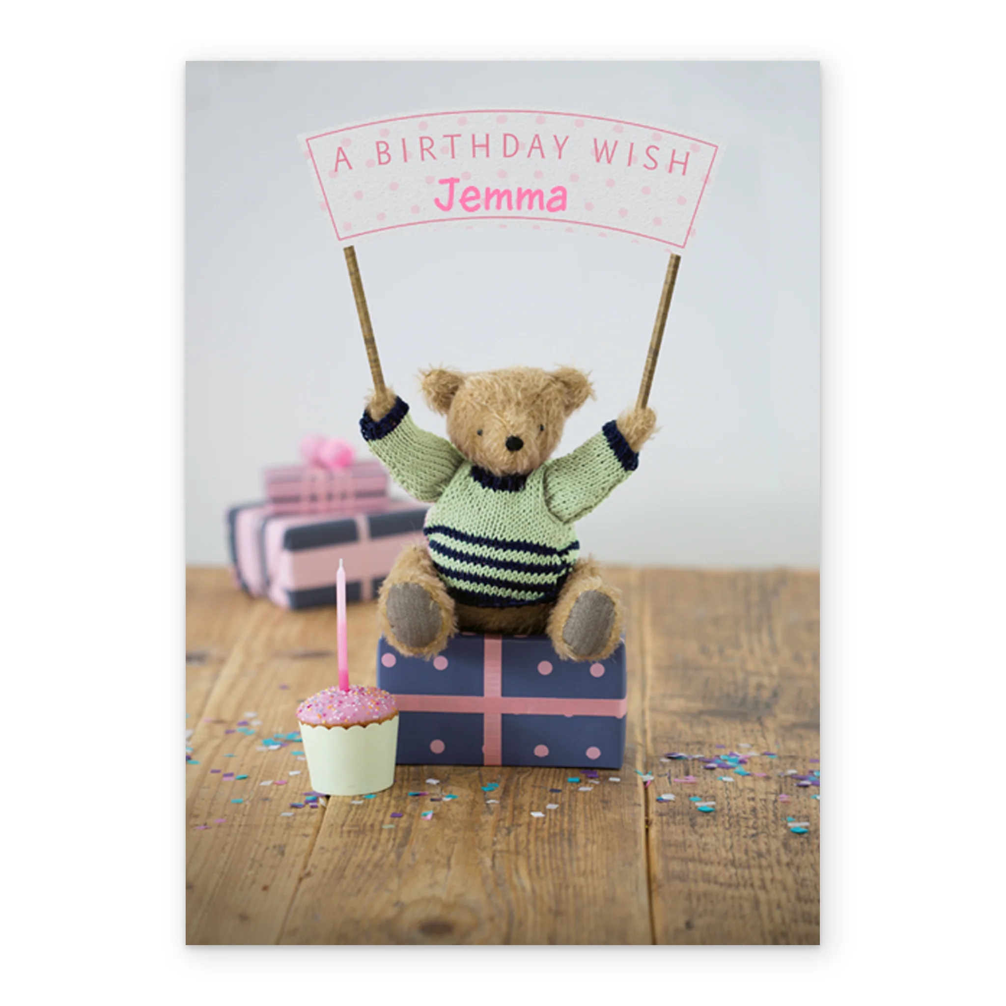 Personalised For Her Cute Teddy Bear Banner Card - Image 2