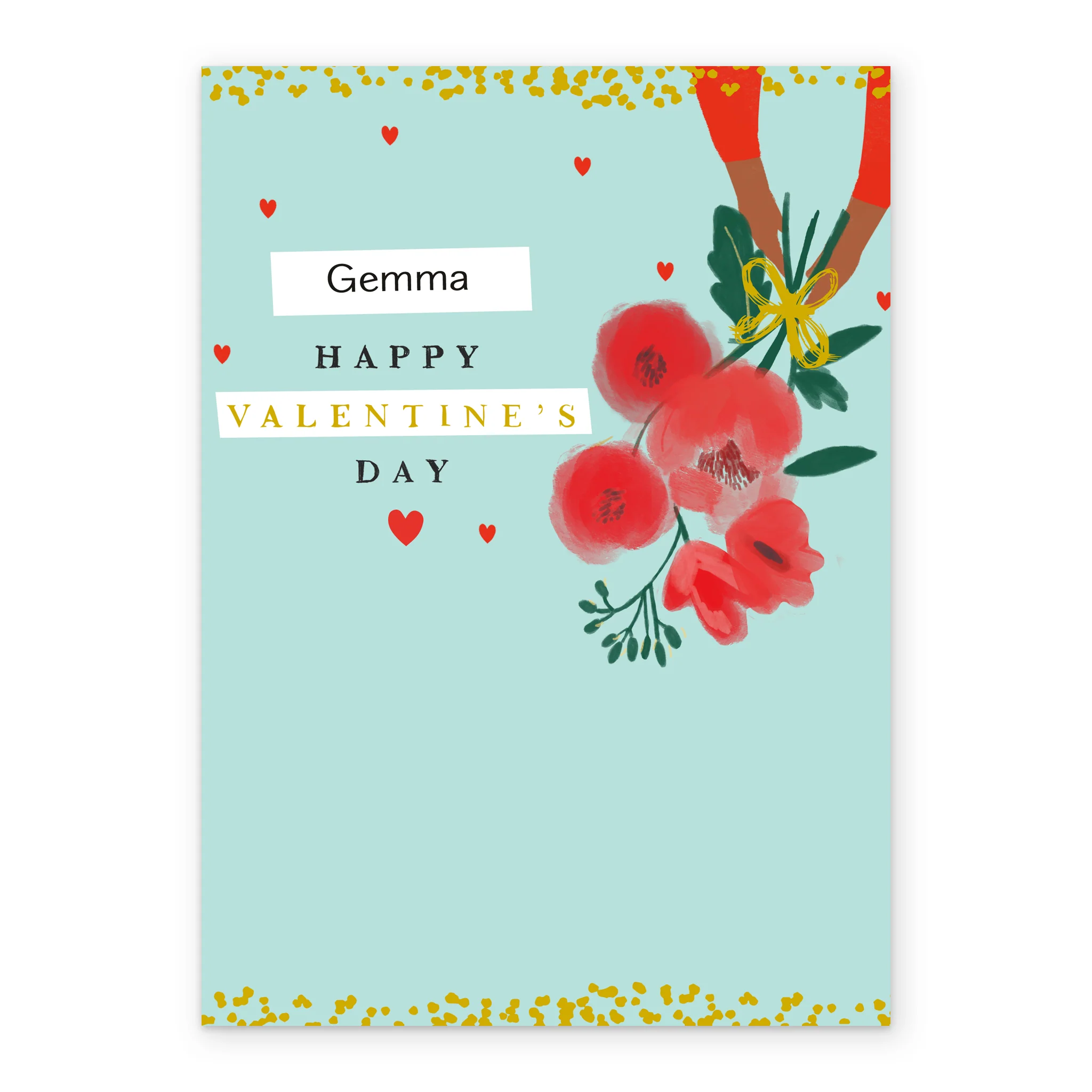 Personalised For Her Red Roses Bouquet Valentine's Day Card - Image 2