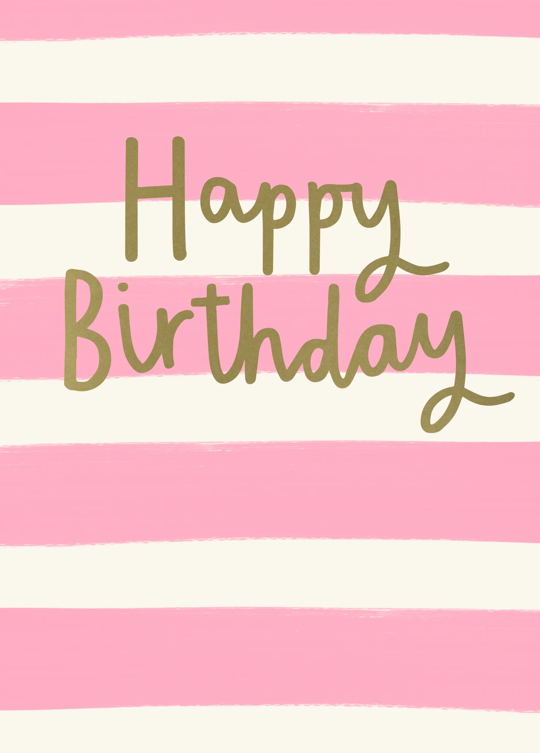 Personalised For Her White And Pink Stripes Birthday Card