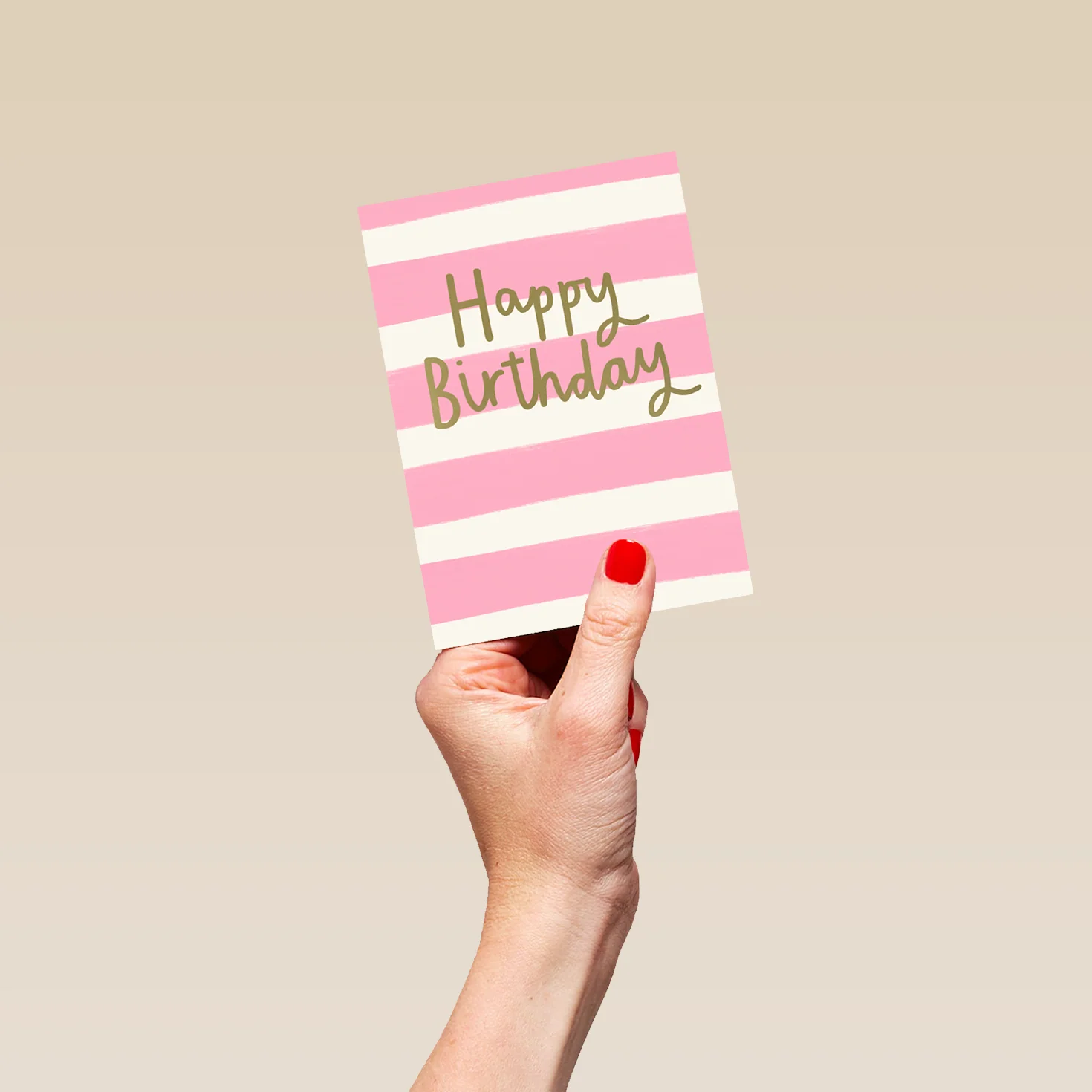 Personalised For Her White And Pink Stripes Birthday Card - Image 4