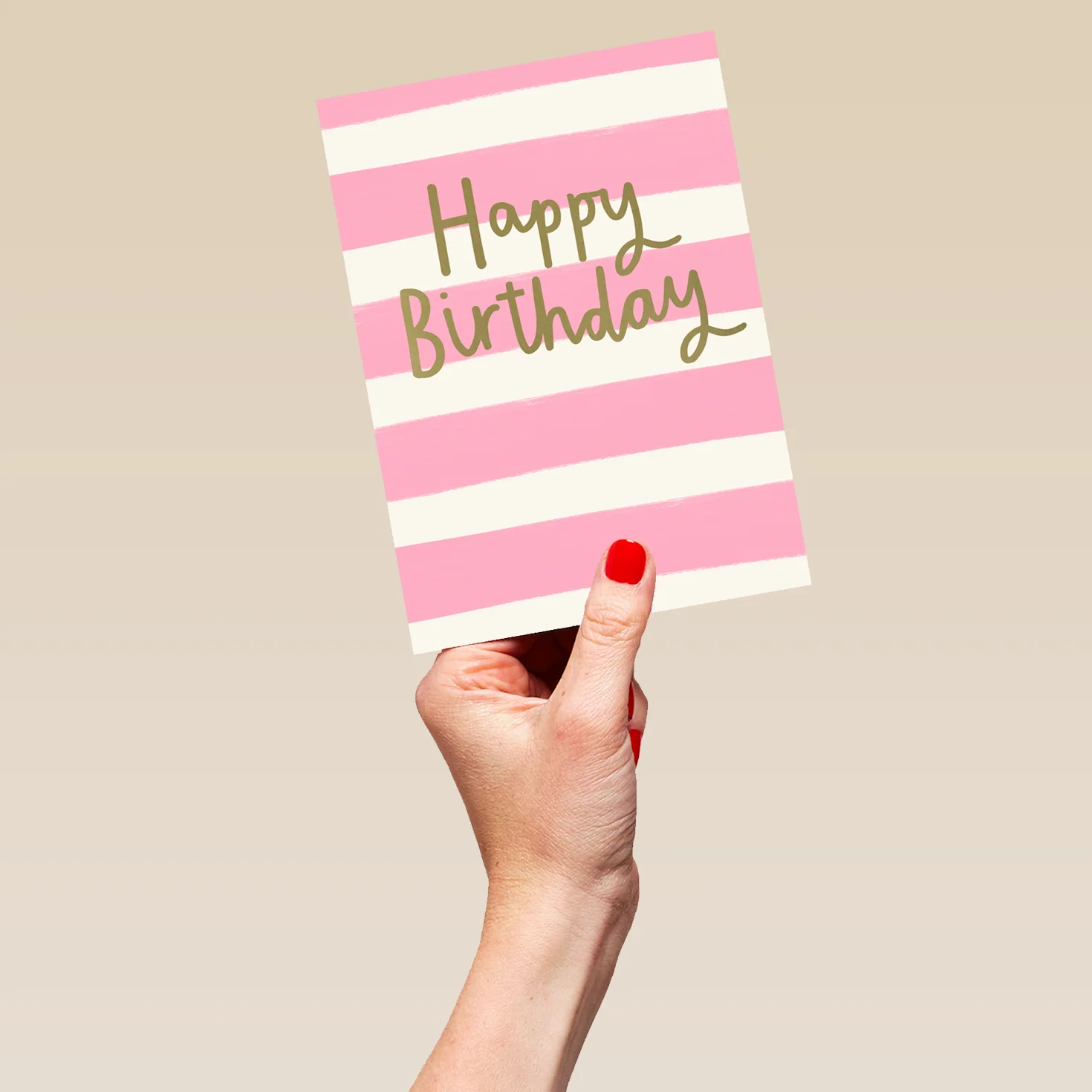 Personalised For Her White And Pink Stripes Birthday Card - Image 5