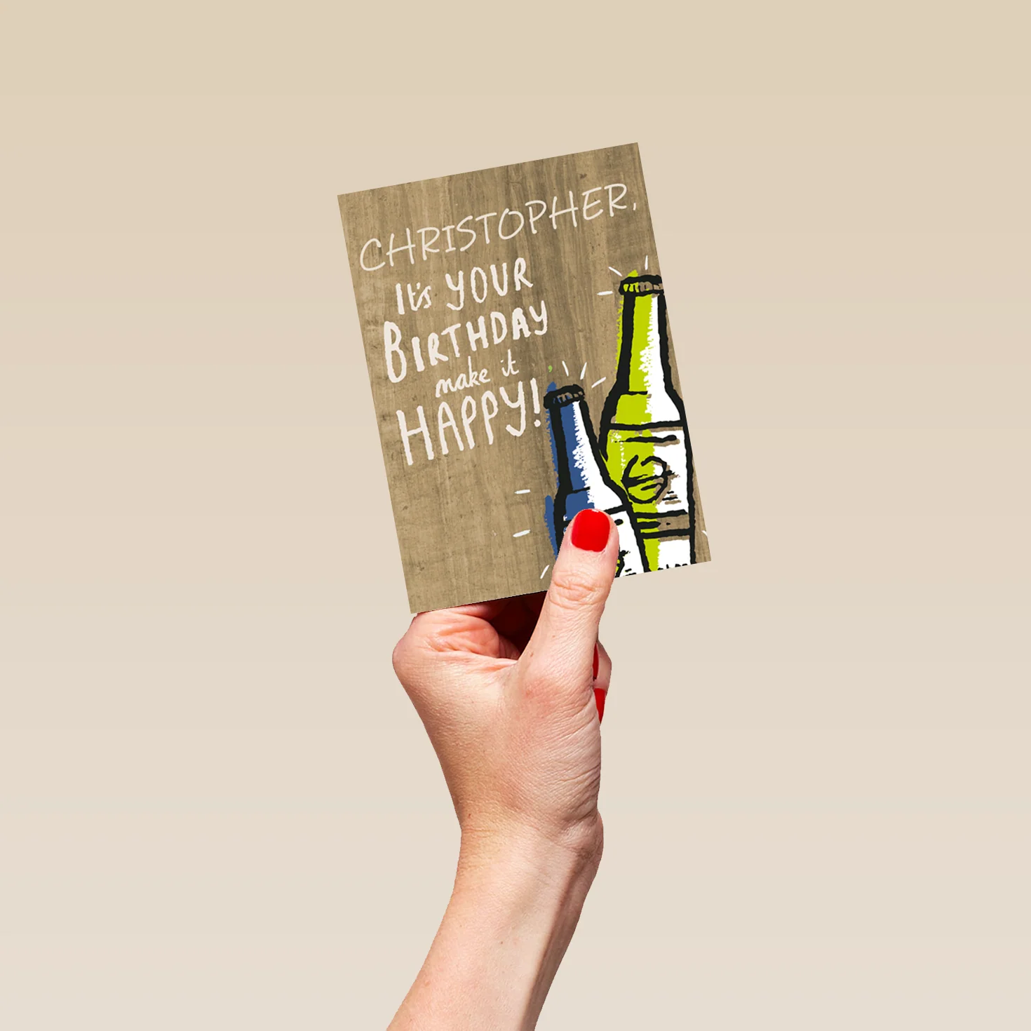 Personalised For Husband Beer Bottles Cheers Happy Birthday Card - Image 4
