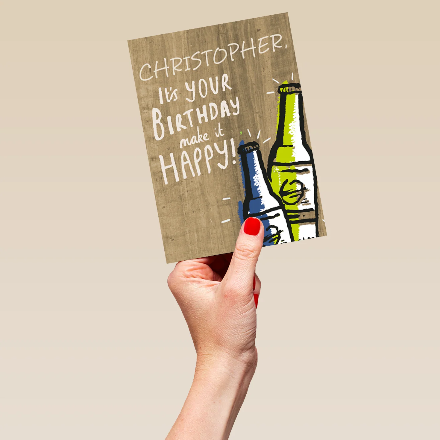 Personalised For Husband Beer Bottles Cheers Happy Birthday Card - Image 5
