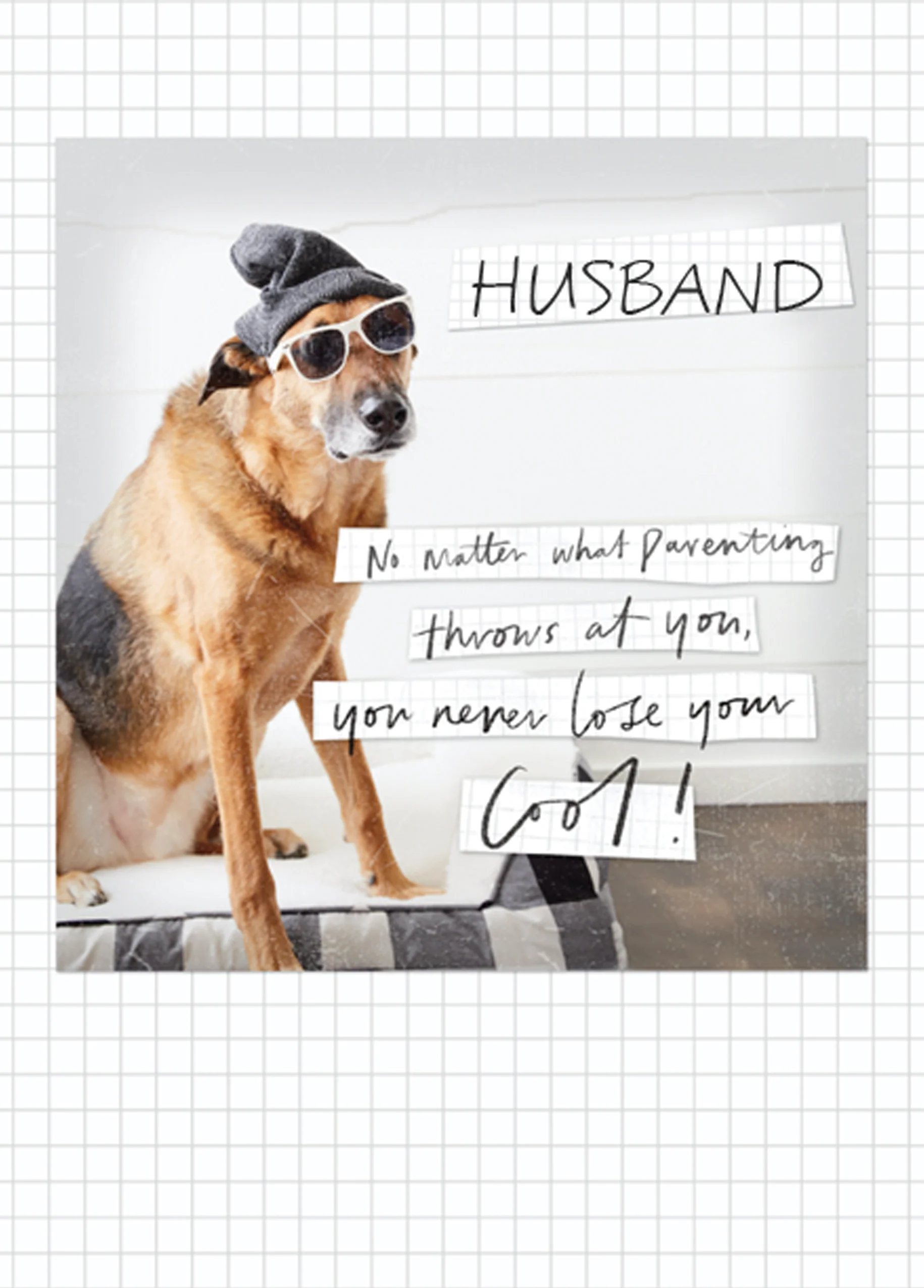 Personalised For Husband Editable Cute Dog Sunglasses Father's Day Card