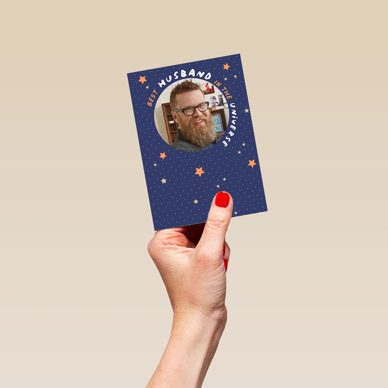 Personalised For Husband Planet Frame Father's Day Photo Card - Image 4