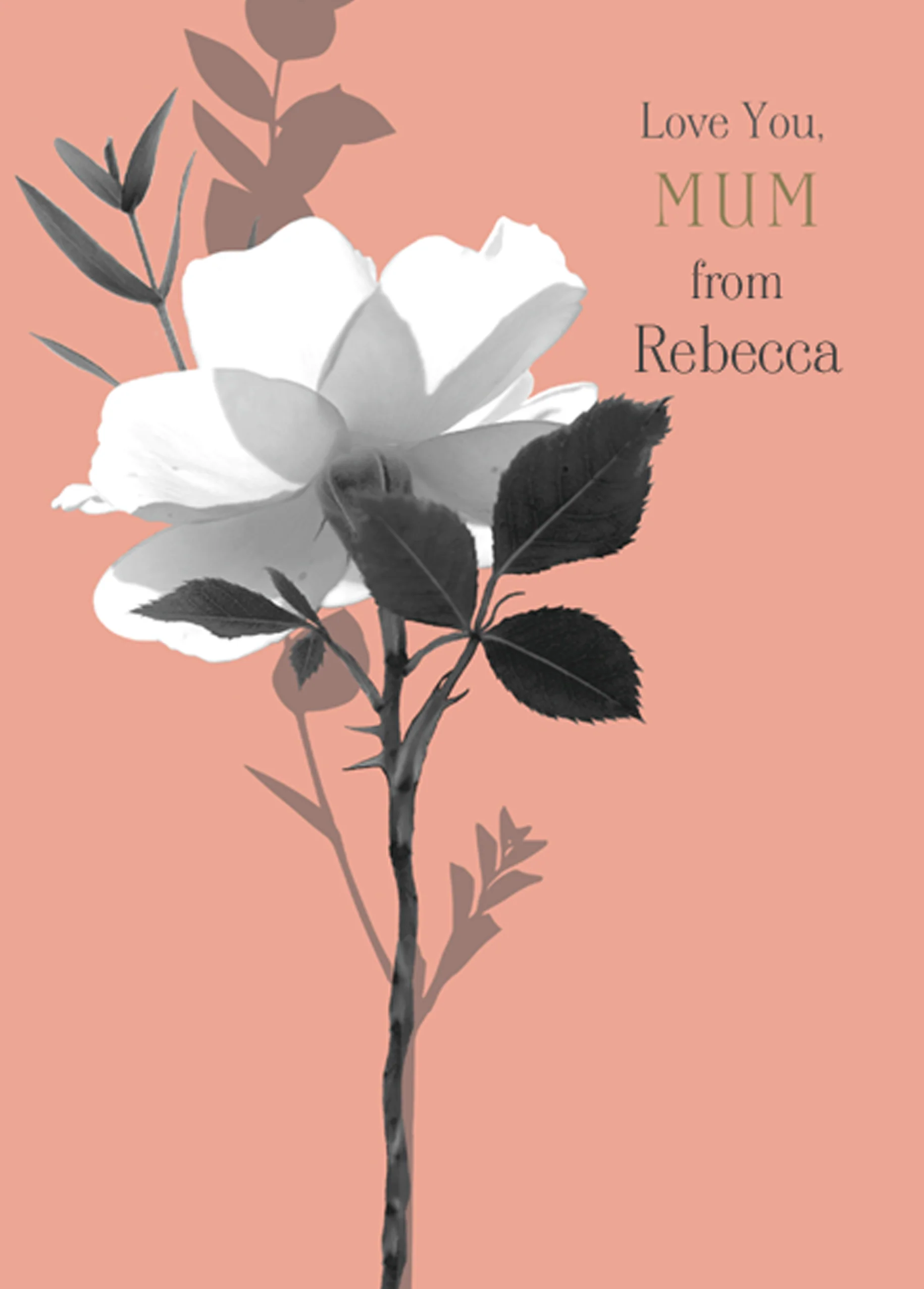 Personalised For Mum Editable Classic White Rose Birthday Card