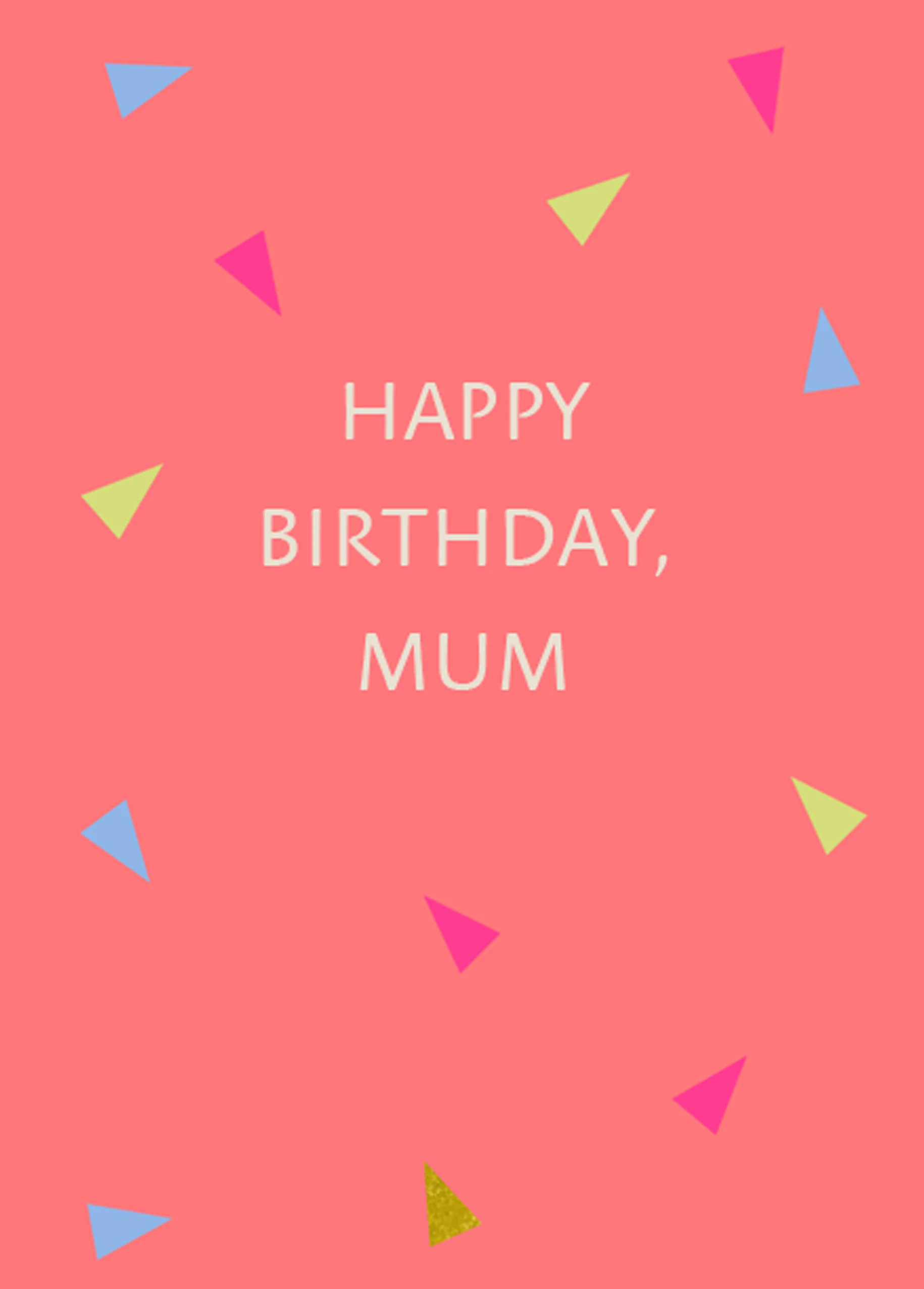 Personalised For Mum Editable Contemporary Happy Birthday Card