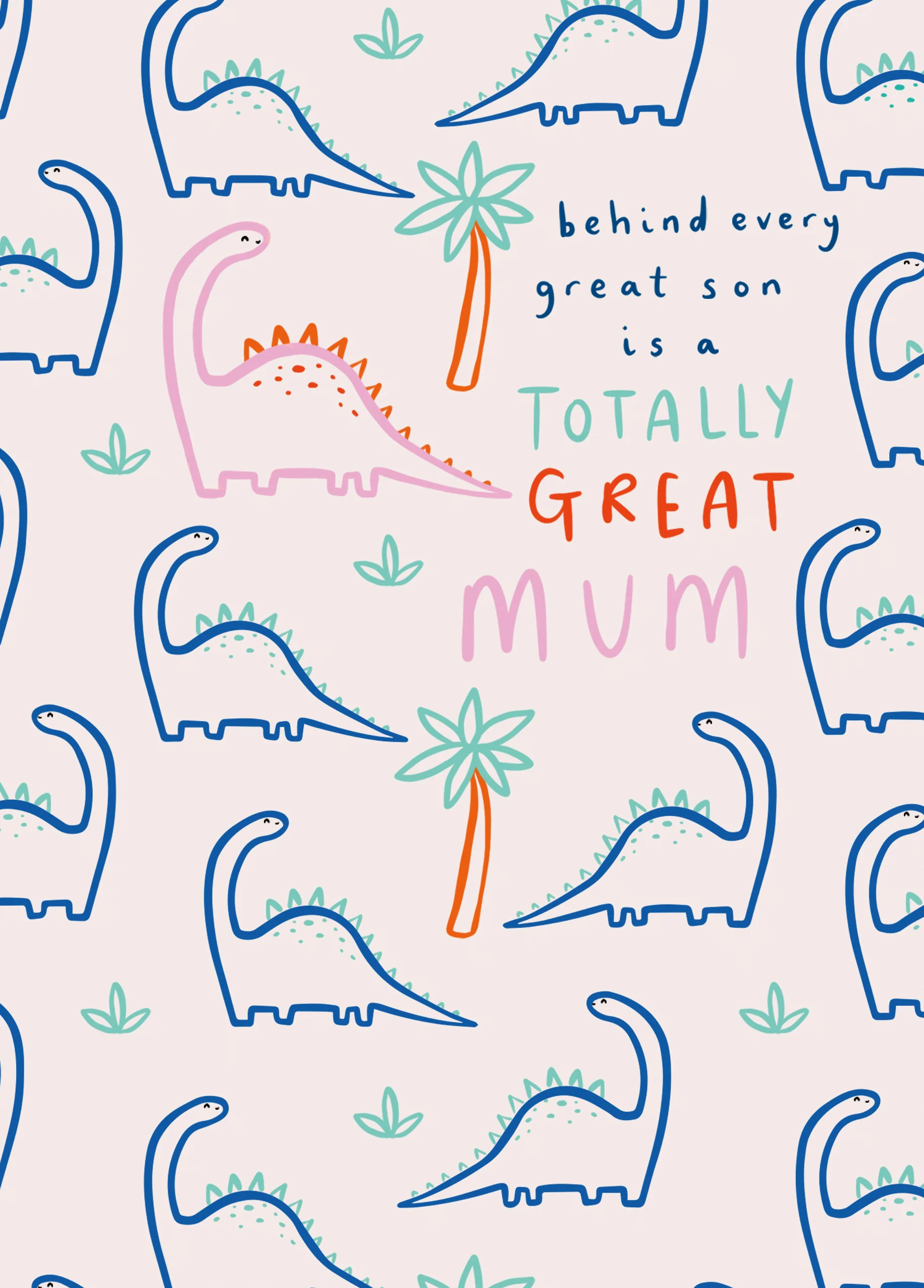 Personalised For Mum From Son Quirky Dinosaurs Card