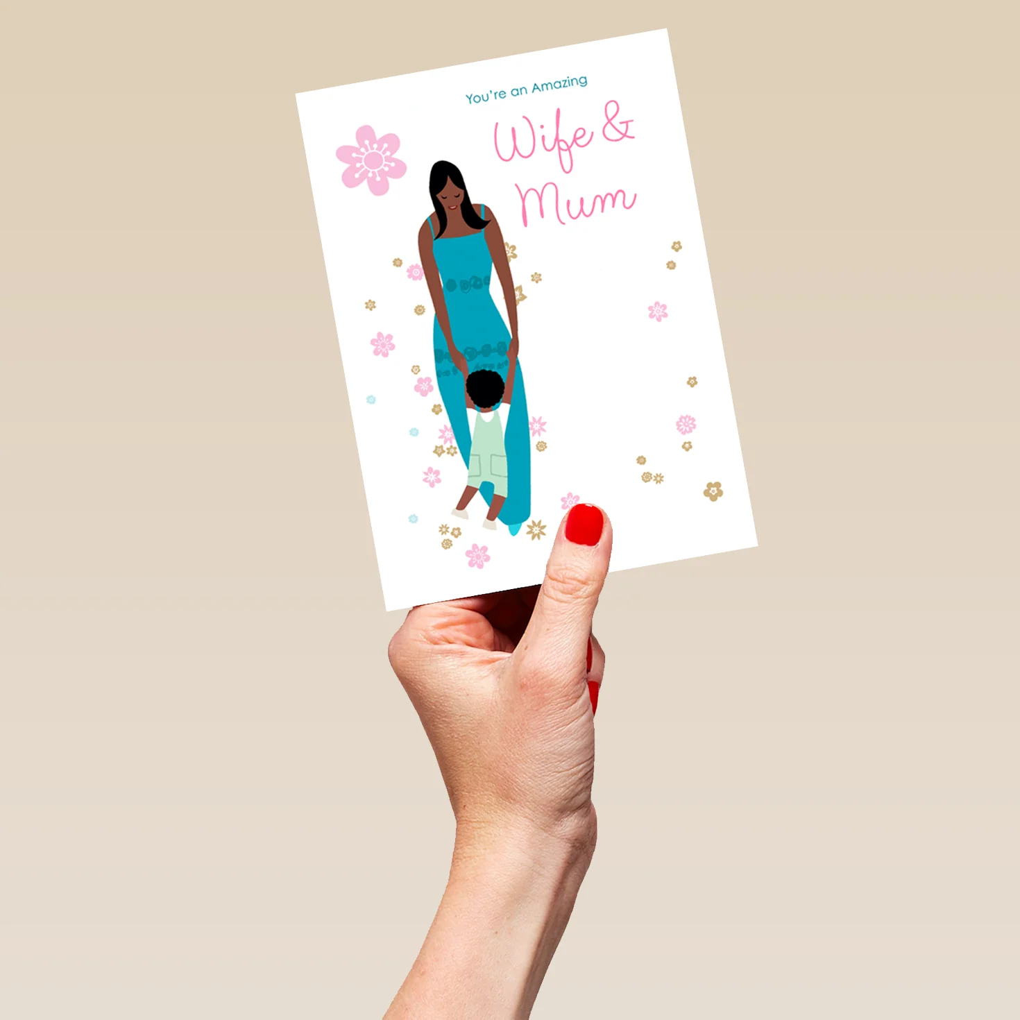 Personalised For Mum & Wife Illustration Birthday Card - Image 5