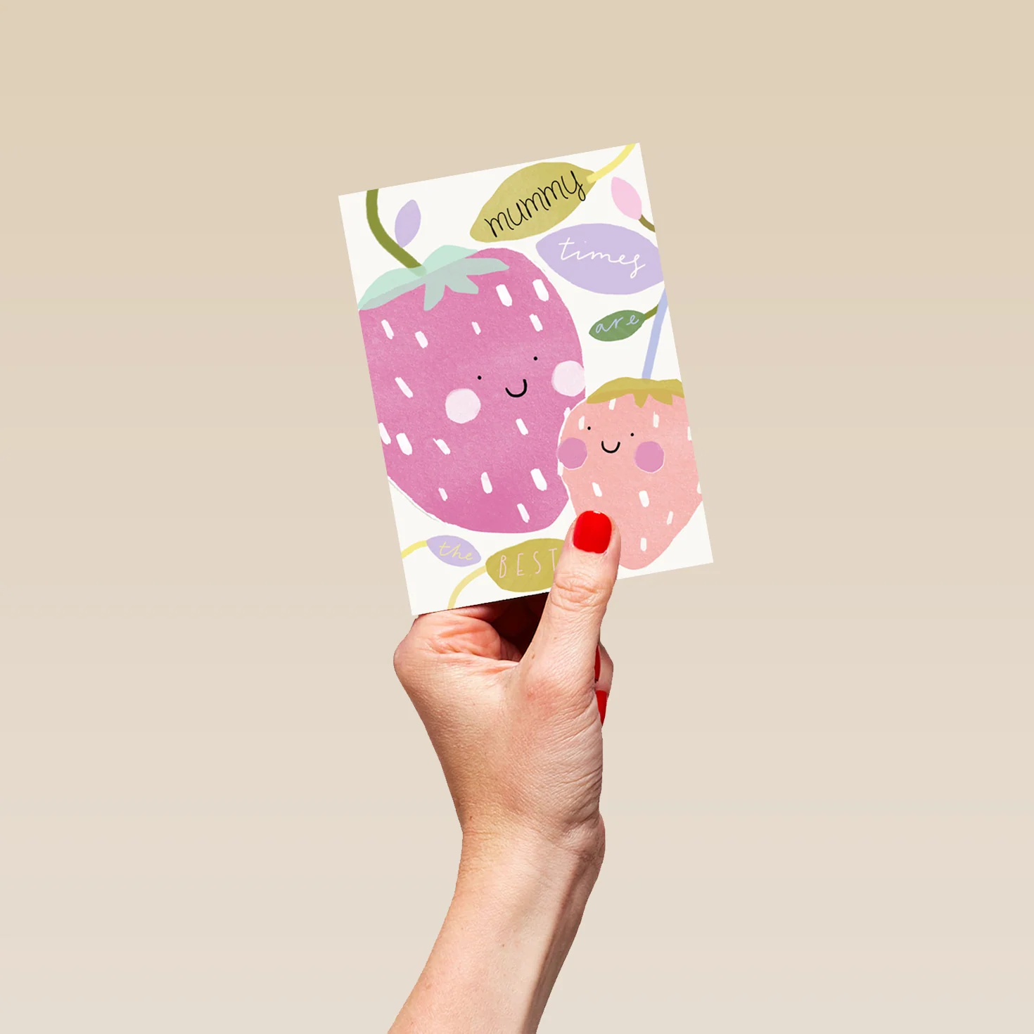 Personalised For Mummy Cute Big & Little Strawberry Birthday Card - Image 4