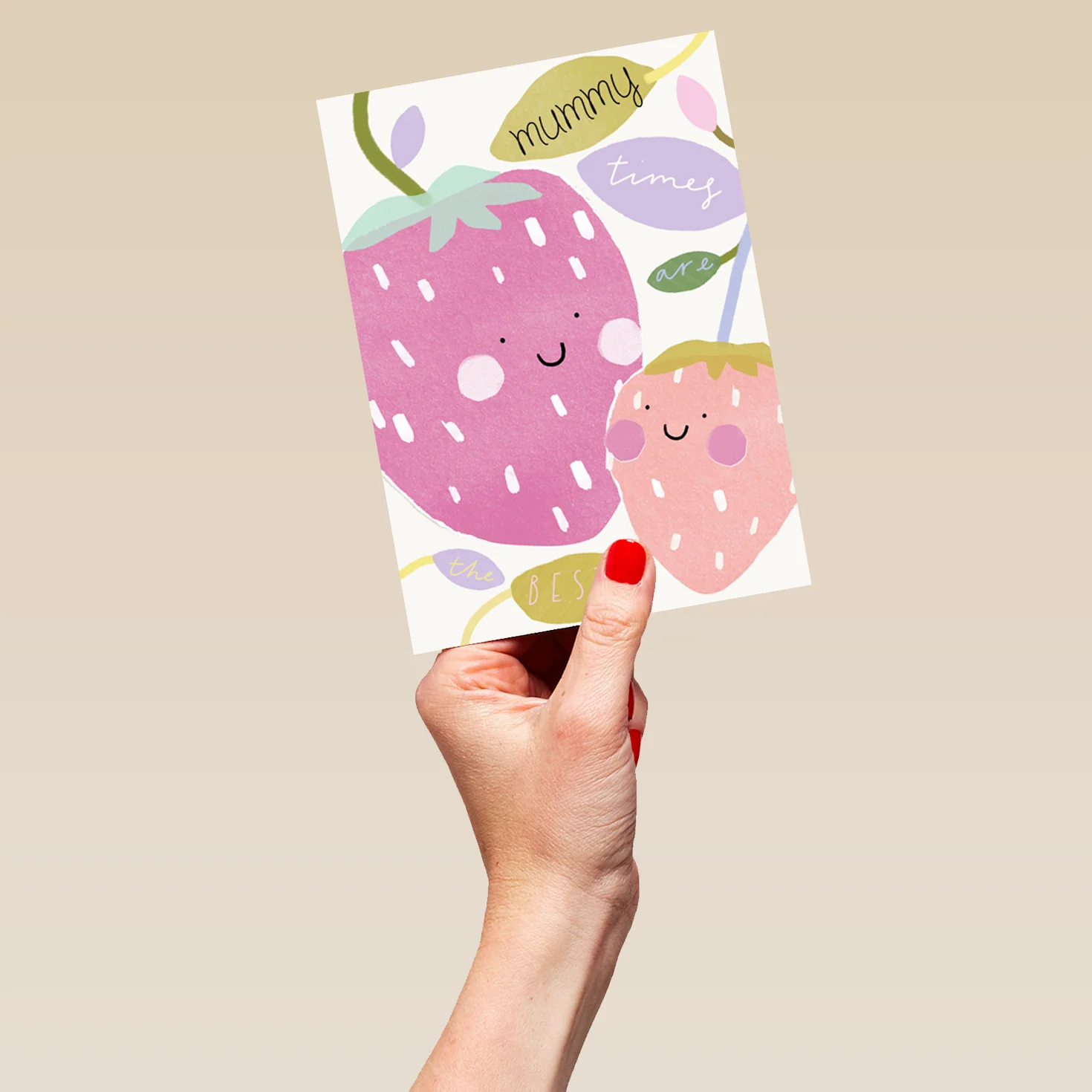 Personalised For Mummy Cute Big & Little Strawberry Birthday Card - Image 5
