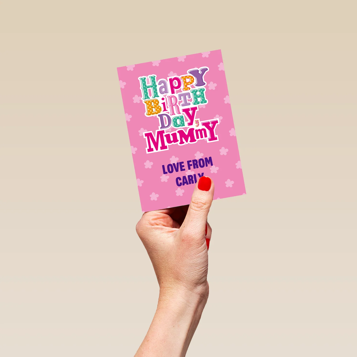 Personalised For Mummy Happy Birthday Multi-Coloured Text Card - Image 4