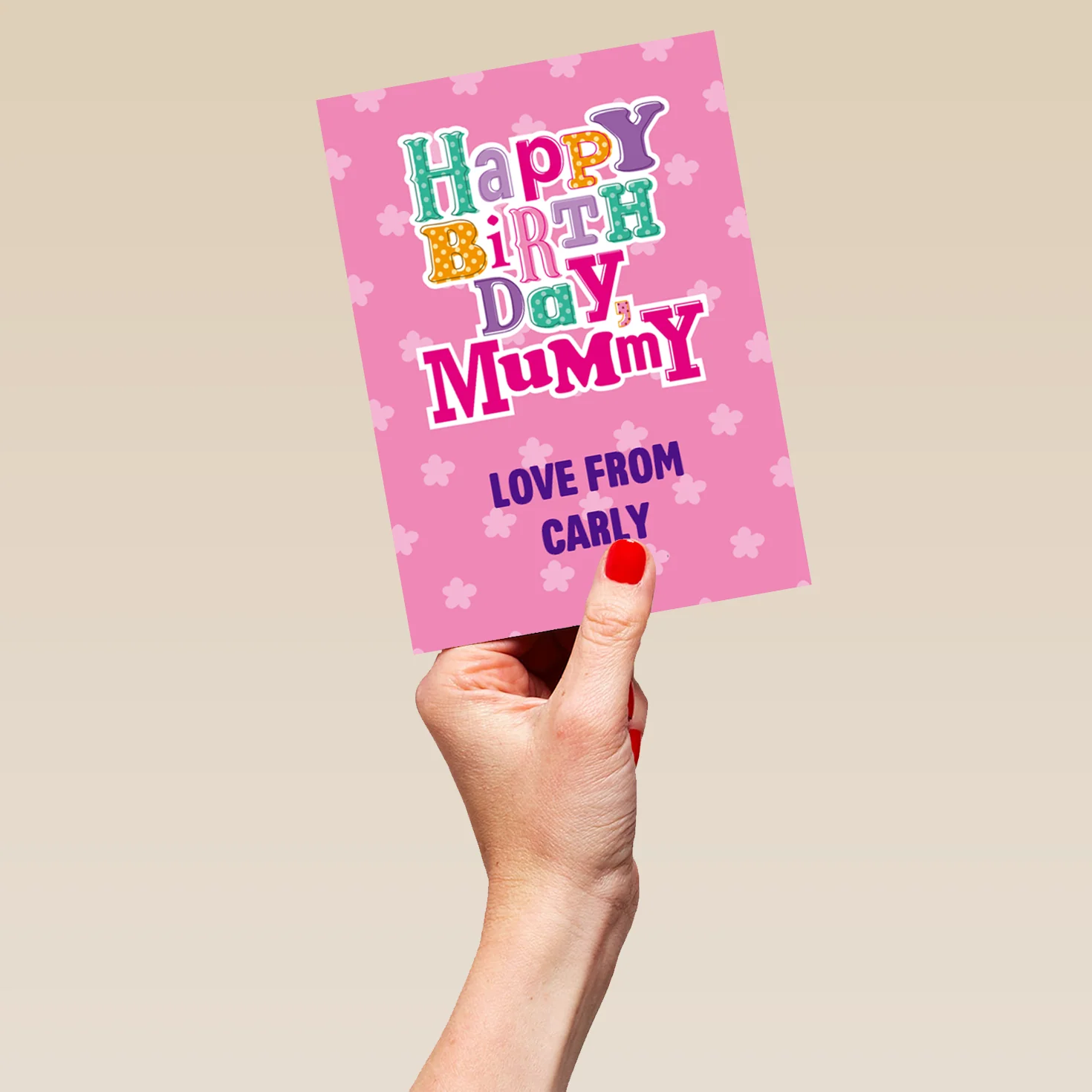 Personalised For Mummy Happy Birthday Multi-Coloured Text Card - Image 5