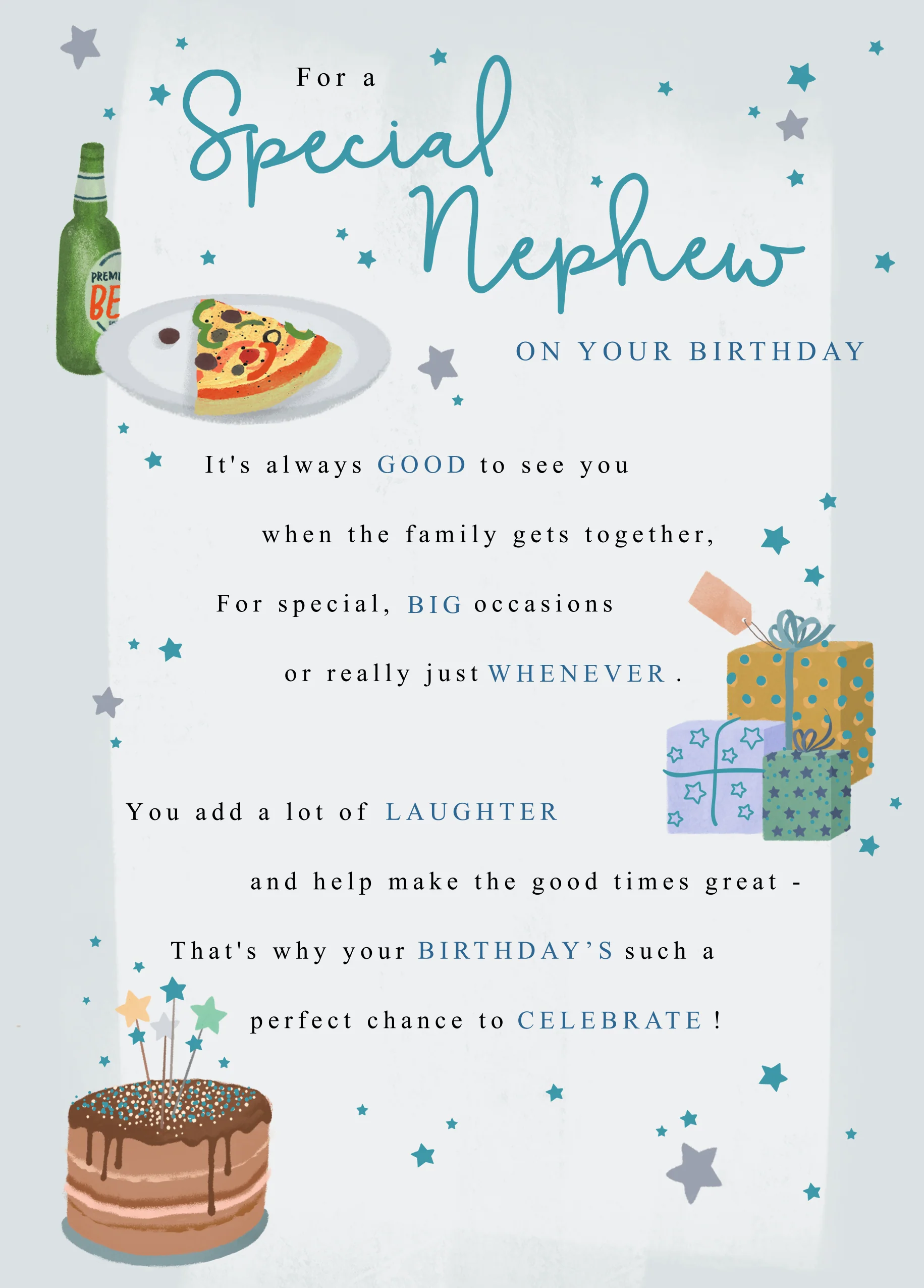 Personalised For Nephew Traditional Verse Birthday Card
