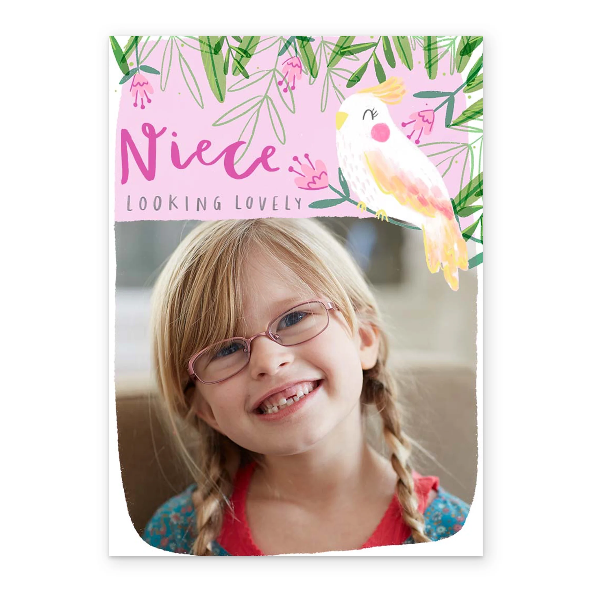 Personalised For Niece Traditional Bird Photo Card - Image 2