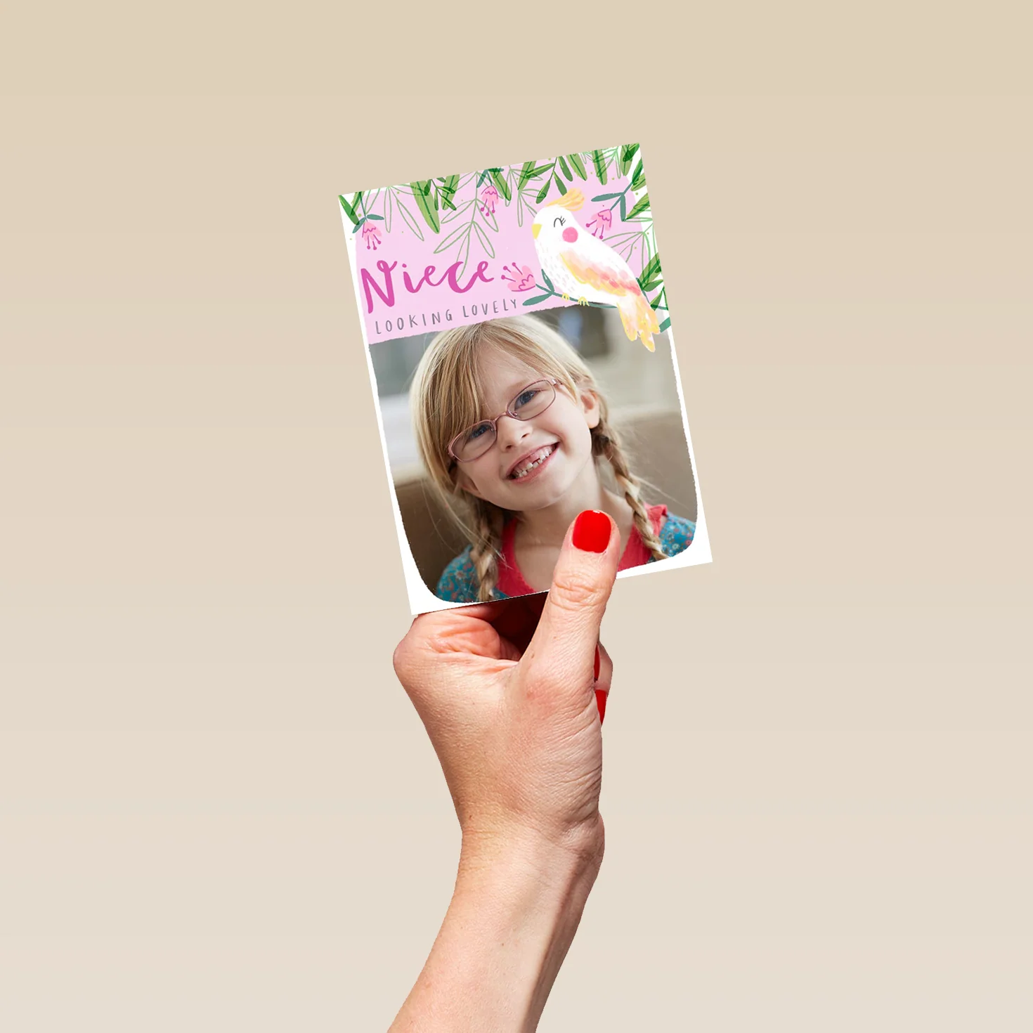 Personalised For Niece Traditional Bird Photo Card - Image 4
