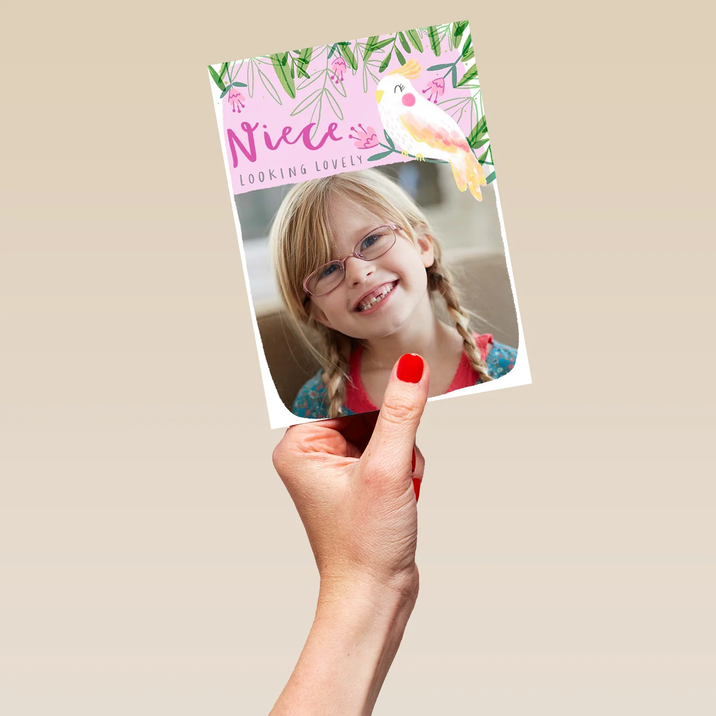 Personalised For Niece Traditional Bird Photo Card - Image 5