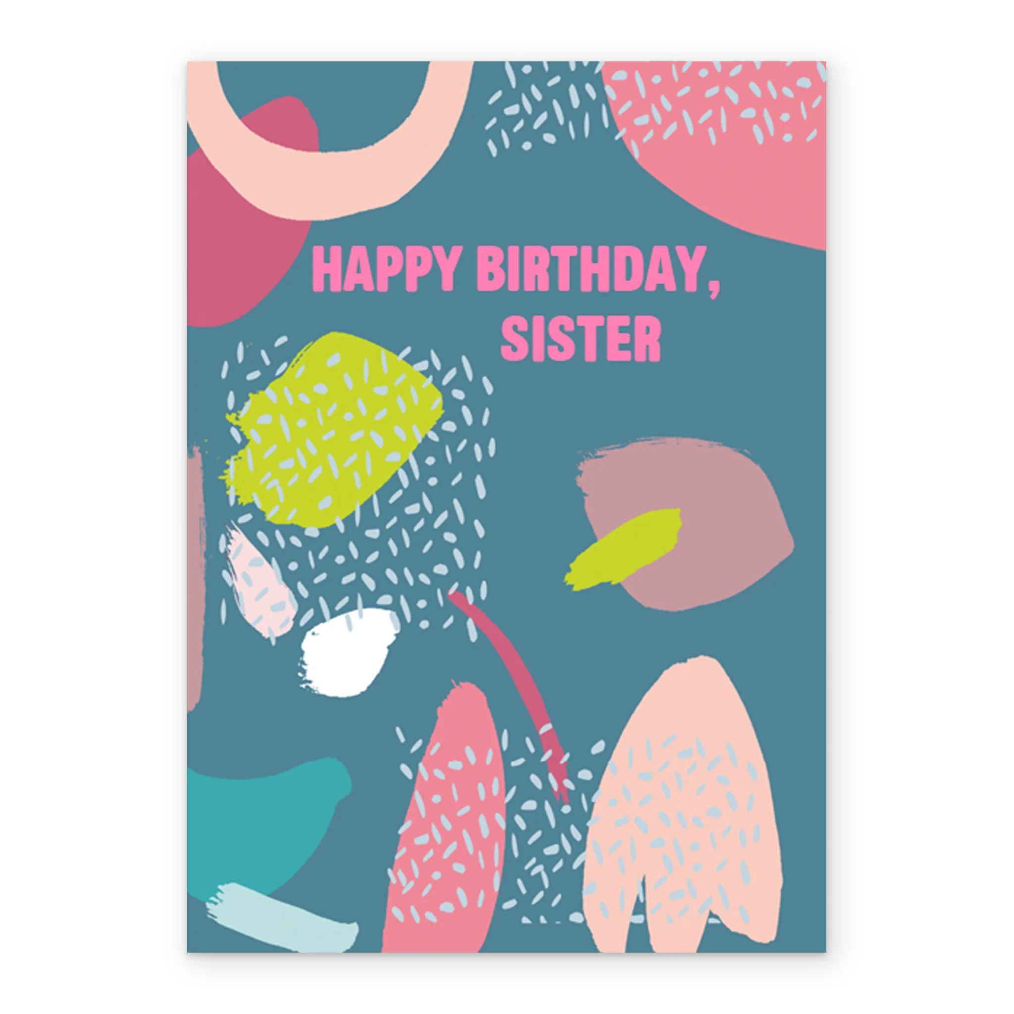 Personalised For Sister Editable Happy Birthday Colourful Pattern Card - Image 2